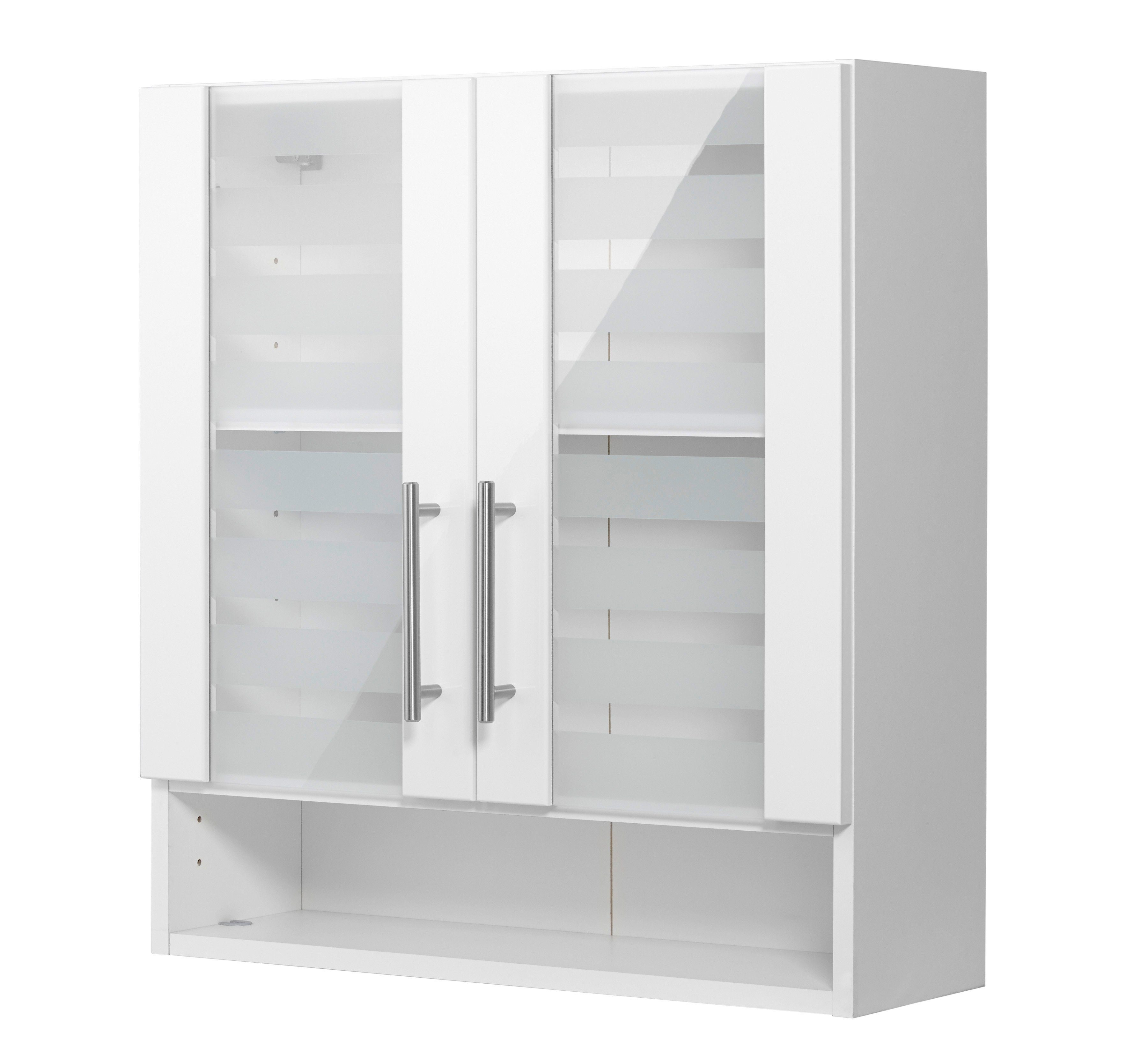 [Nr. 1 in der Beliebtheit] HELD MÖBEL Hängeschrank Hochglanz-Fronten mit Jaca MDF weiß Breite 60 cm