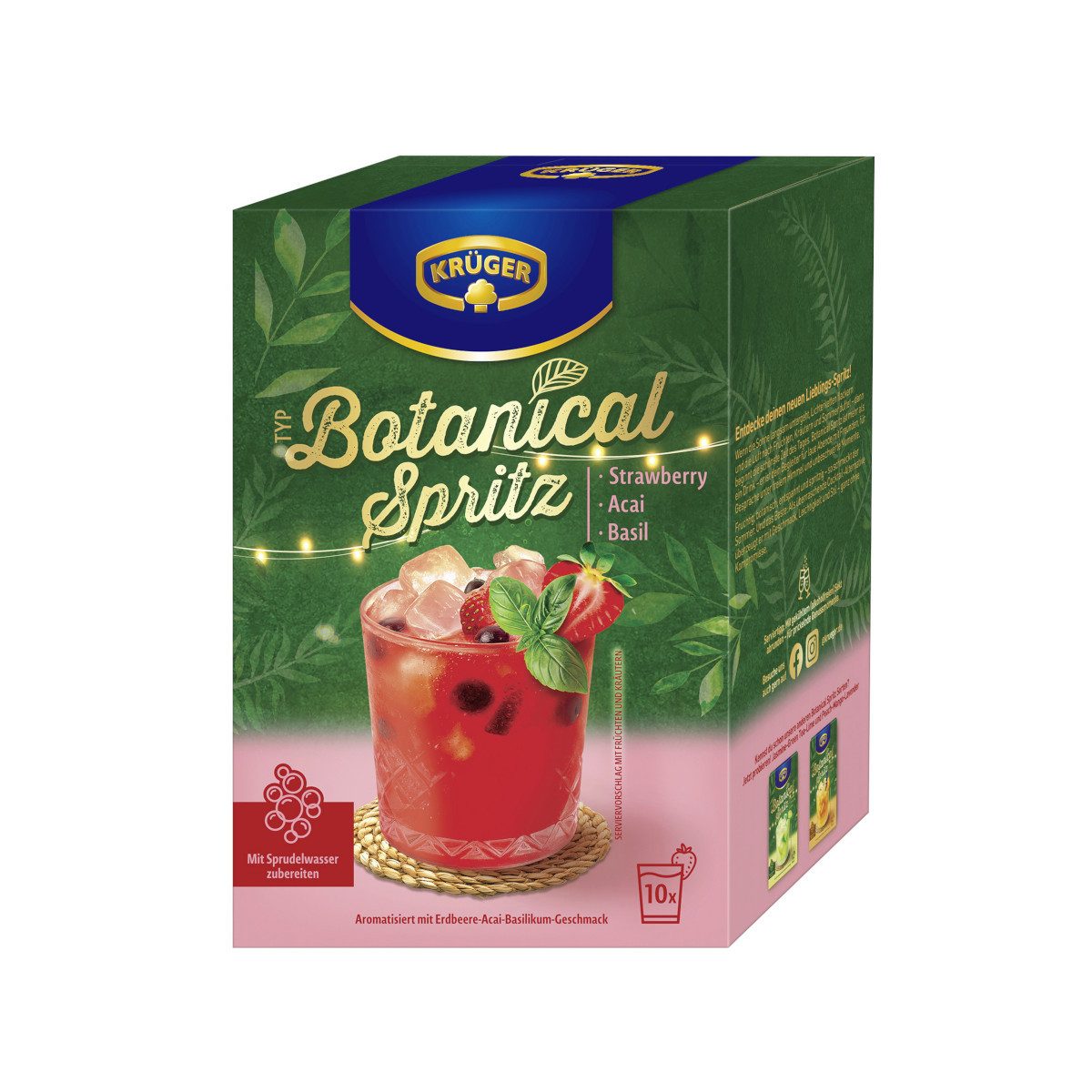 Krüger Kaffee, Krüger Typ Botanical Spritz Strawberry Acai Basilikum10x20g Pack 200g