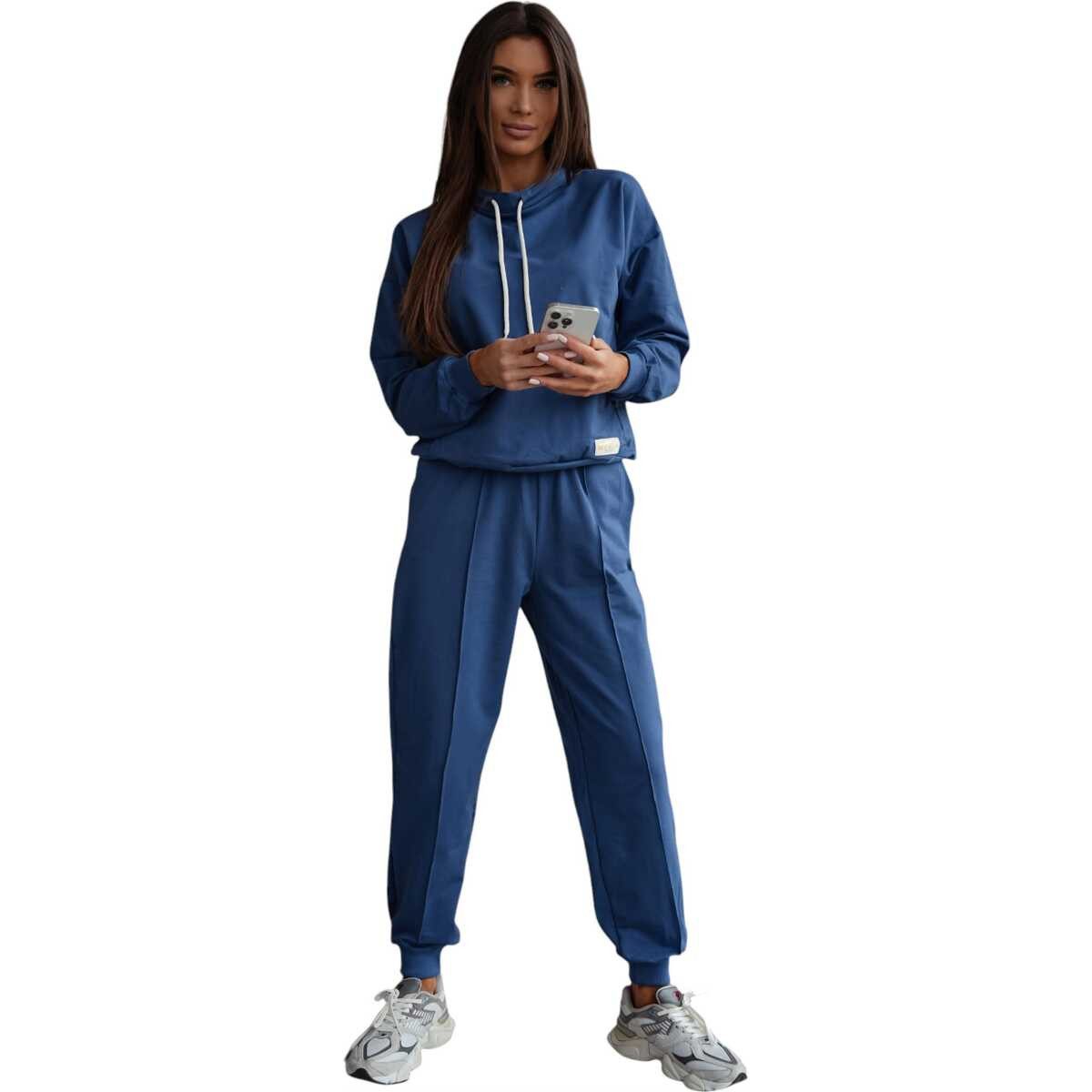 EloModa Jogginganzug Damen Freizeitanzug Hausanzug Homewear Jogginganzug, Gr. S M L XL (2-tlg), MADE IN EU