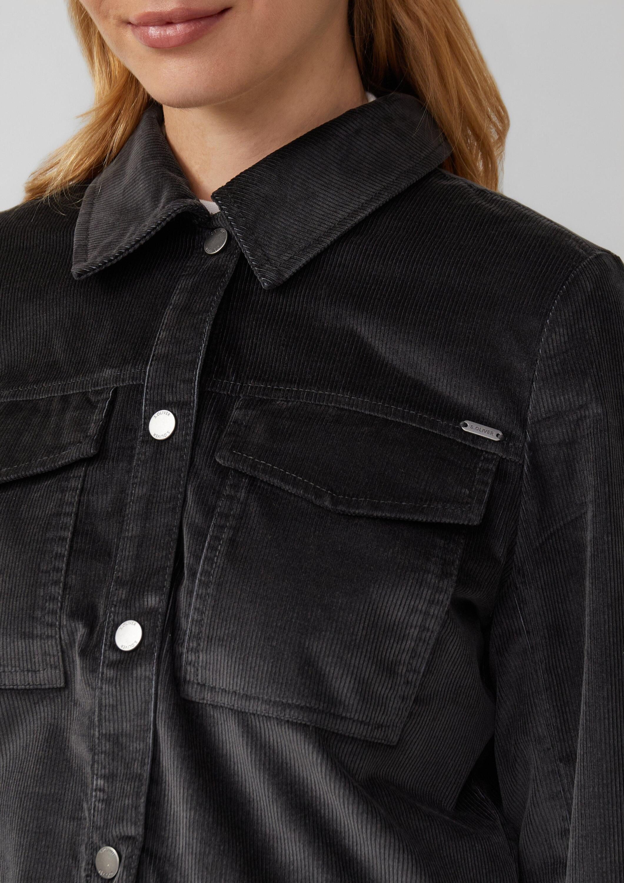 s.Oliver Funktionsjacke Indoor-Jacke Feincord-Jacke mit Hemdkragen und aufgesetzten Brusttaschen