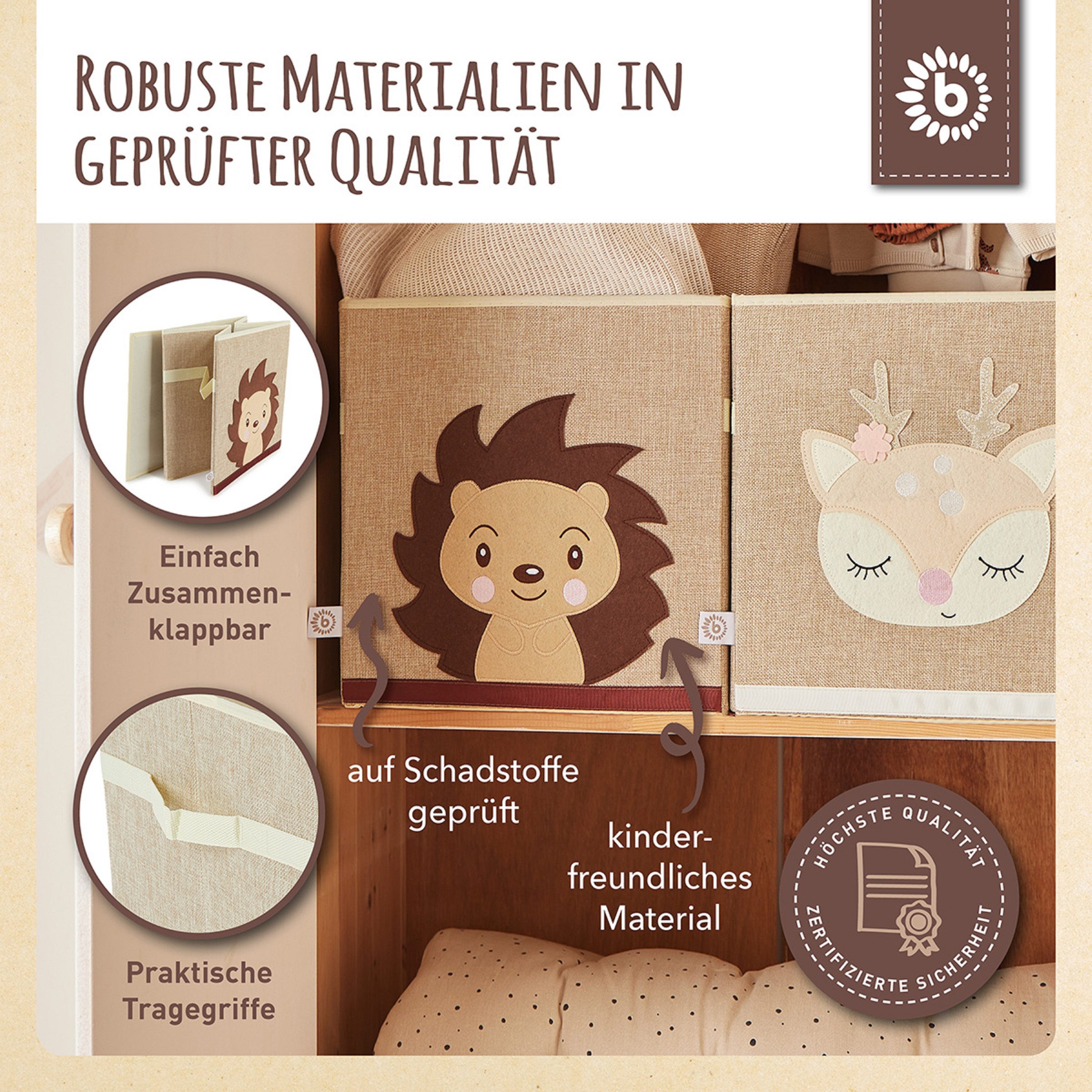 BIECO Spielzeugtruhe Aufbewahrungsbox Kinder Igel 36L faltbar 33x33 Kallax Boxen Spielzeug – Bild 4 von 5