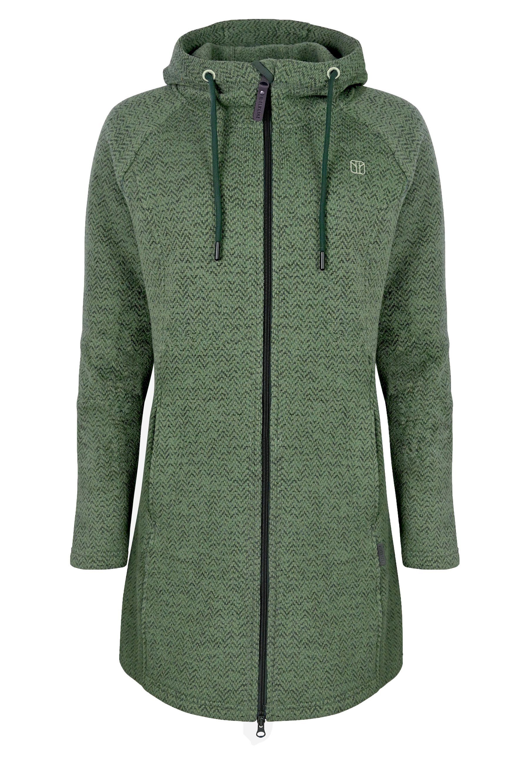 Elkline Fleecejacke Durchgewärmt kuschelig Basic mit Kapuze A-Linie