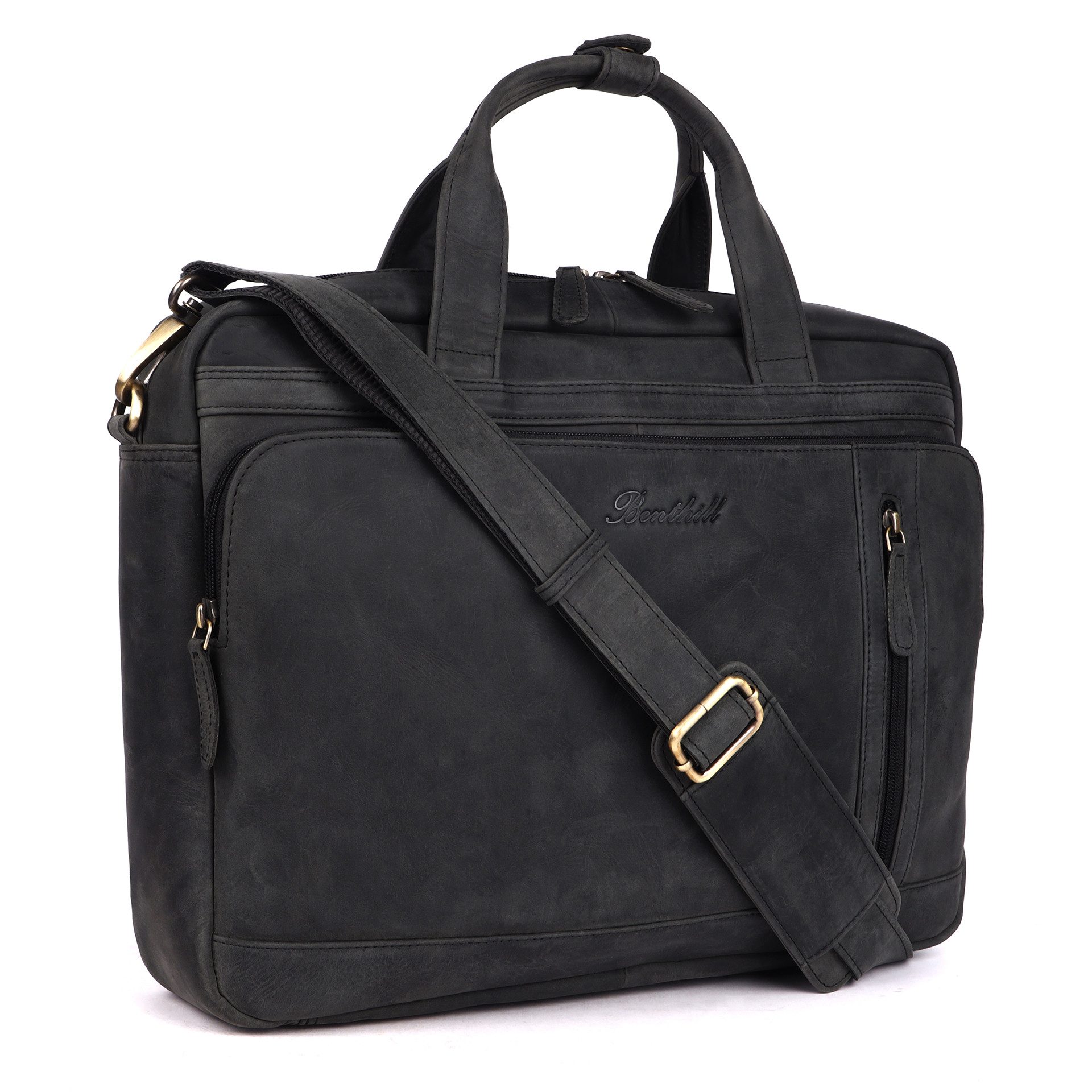 Benthill Aktentasche Echt Leder Laptoptasche Notebooktasche Umhängetasche S günstig online kaufen