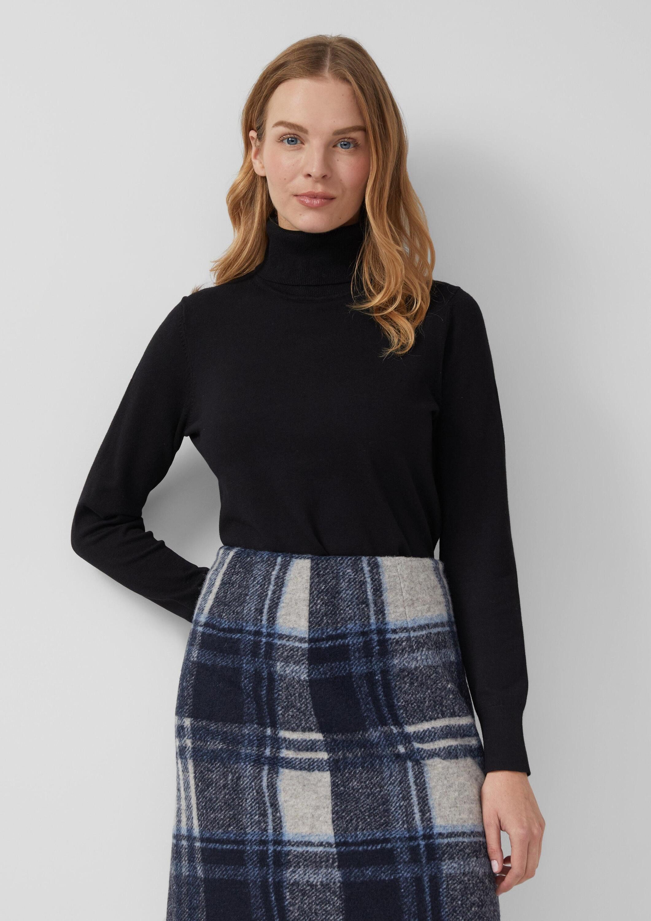 s.Oliver Longpullover Strickpullover Rollkragenpullover aus Viskosemix günstig online kaufen