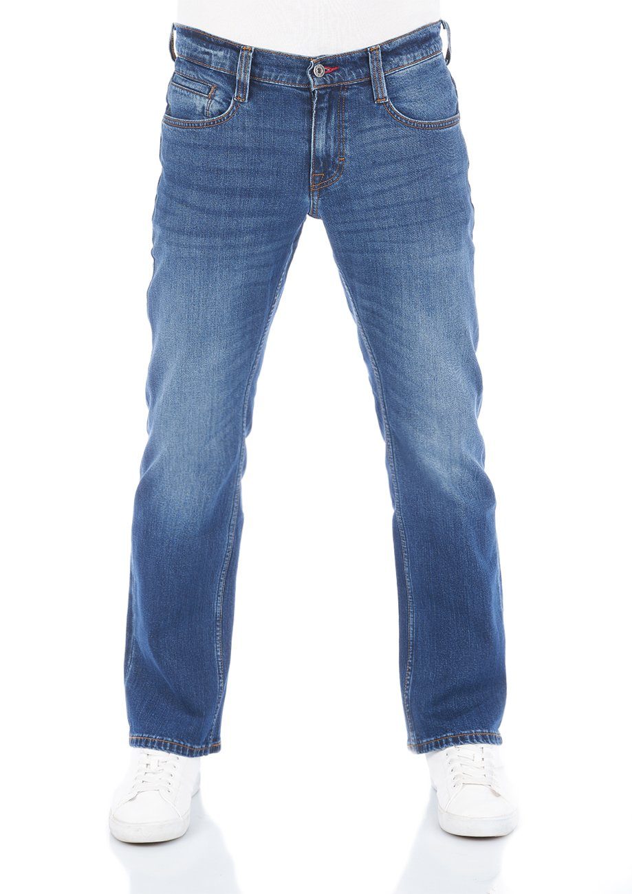 Cut Mid Herren Bootcut-Jeans MUSTANG Boot Blue mit Denim (-882) Hose Oregon Stretch Jeanshose