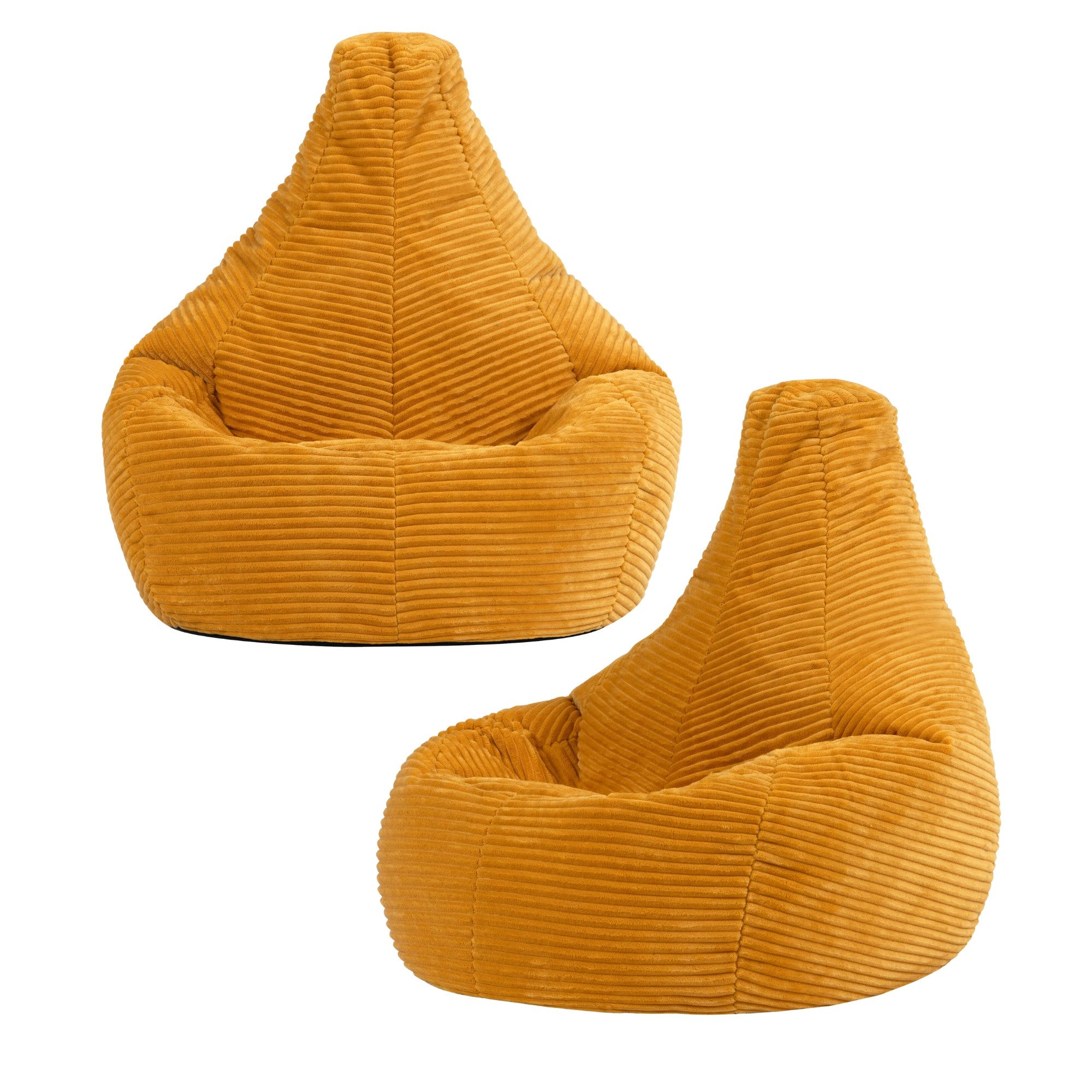 icon Sitzsack 2er Set Kinder Кресла aus Cord Flauschig „Dalton", 69x59x65cm, Made in Germany, für Kinderzimmer, mit Füllung