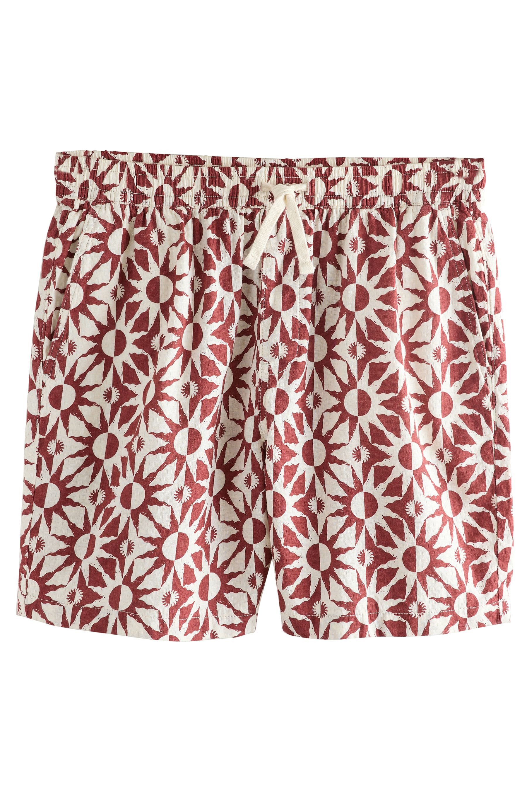 Next Shorts Shorts mit Kordelzug und Sonnen-Print (1-tlg)