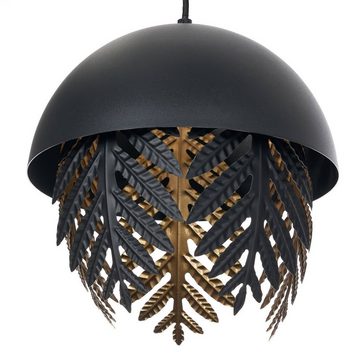 Lucande Hängeleuchte Aparas, dimmbar, Leuchtmittel nicht inklusive, Design, Eisen, Schwarz, gold, 2 flammig, E27, Design-Hängeleuchte