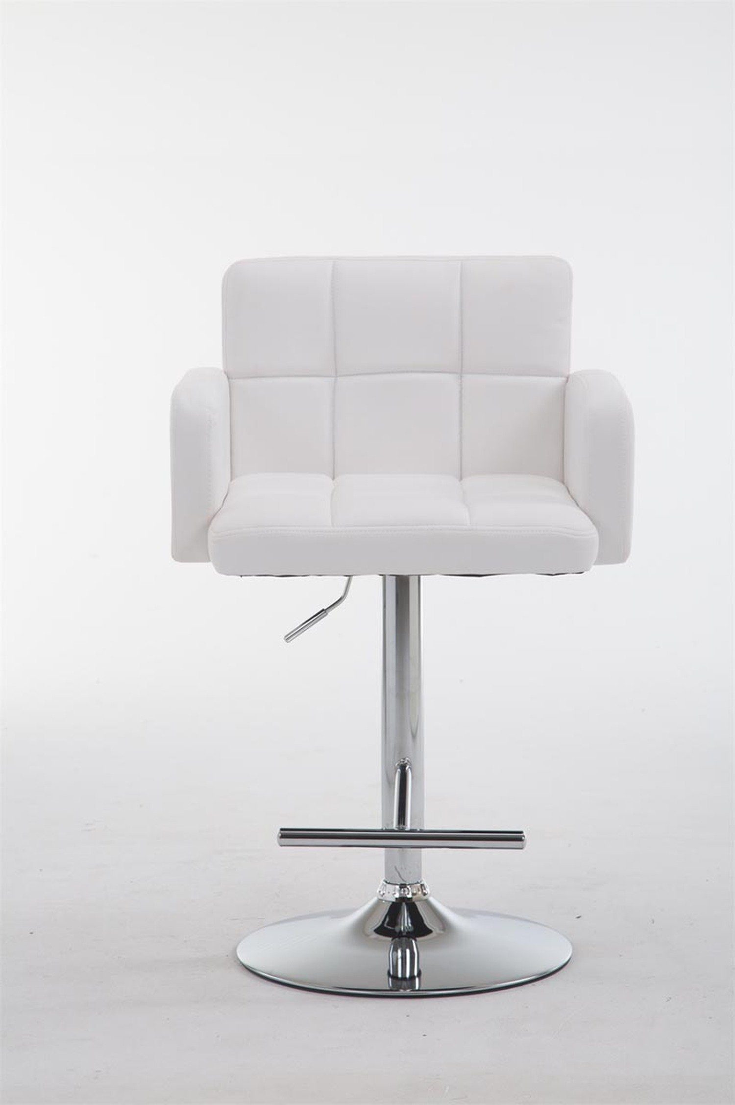 Weiß für hoher Küche), Angeles Hocker Metall - (mit - Sitzfläche: Kunstleder Gestell: drehbar Rückenlehne 360° & höhenverstellbar - Theke chrom - Barhocker Los TPFLiving