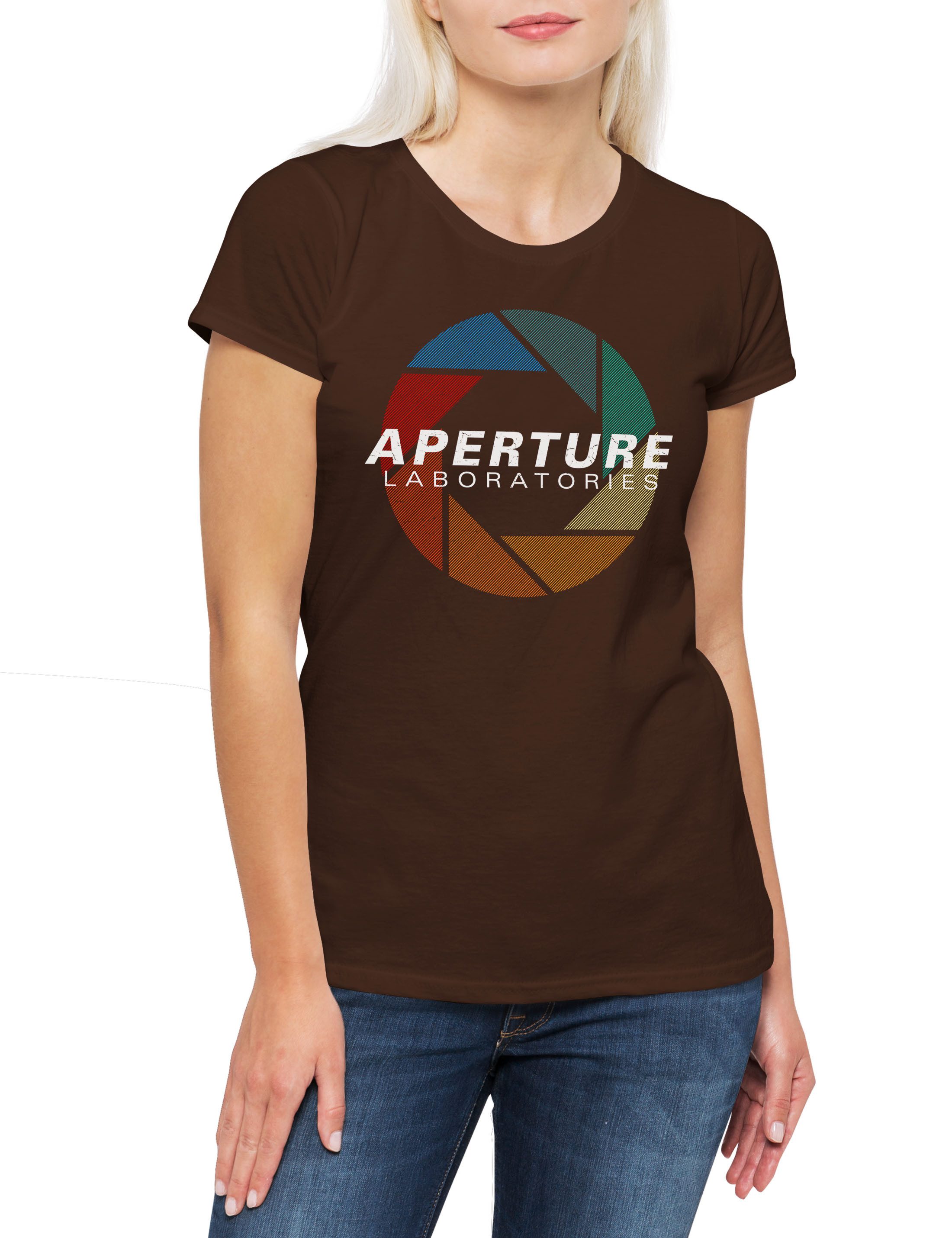 Print-Shirt Aperture Laboratories Logo B Damen T-Shirt Science Logo Labs Game