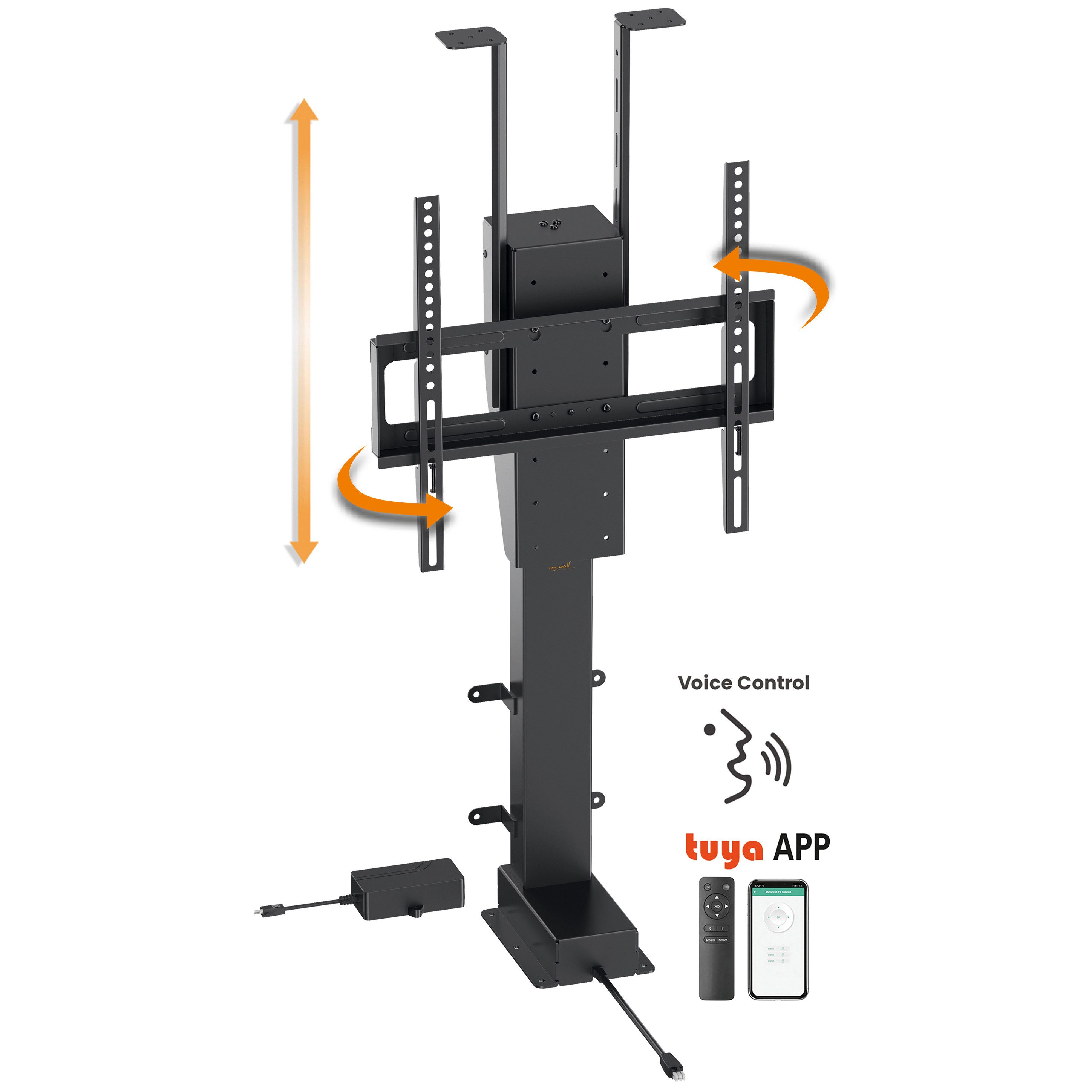 my wall TV-Ständer HP67-1L, (bis 55 Zoll, Packung, 1-teilig, elektrisch drehbar und höhenverstellbar, bis 55 Zoll)