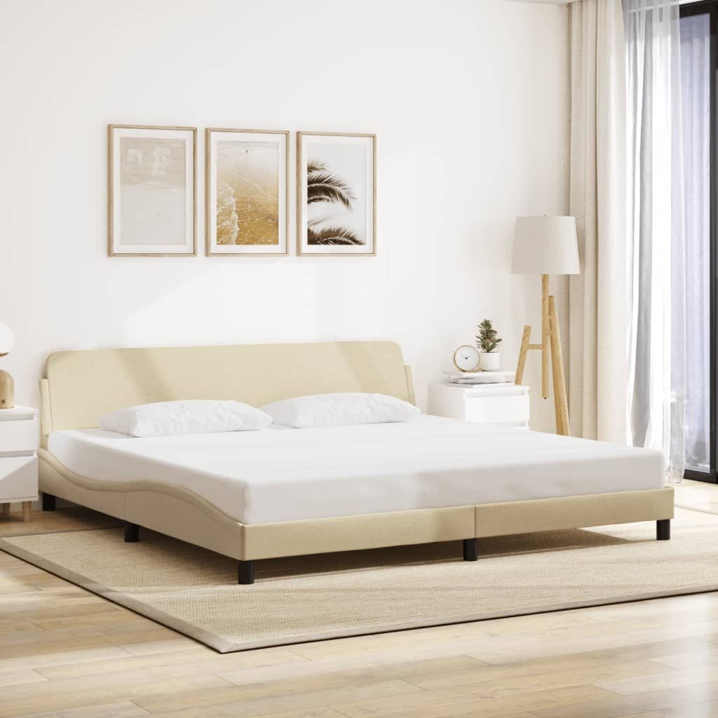 furnicato Bettgestell "Dover" Creme 200x200 cm günstig online kaufen