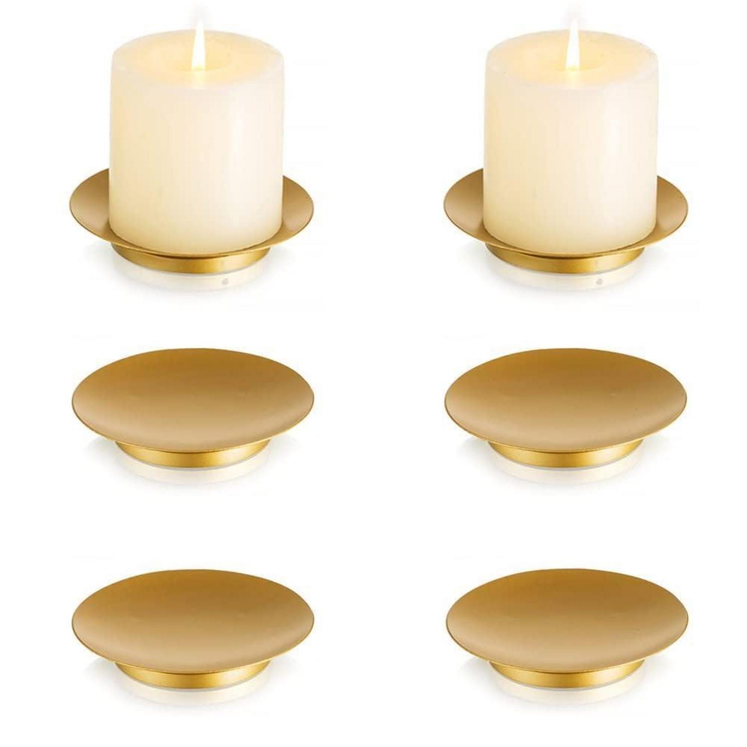 LuxusKollektion Kerzentablett Kerzenständer Metall Gold 10.8cm 6 Stück (6 St)
