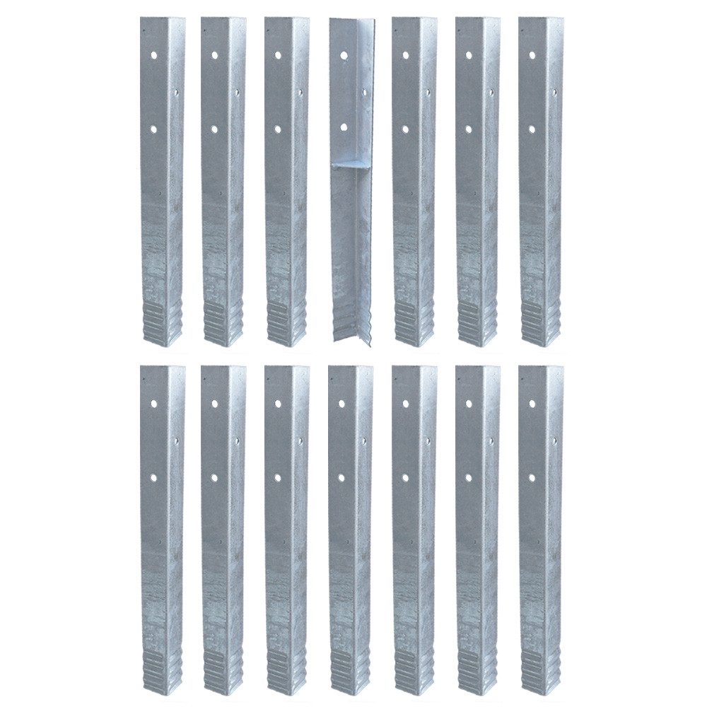 FATMOOSE Schaukelanker SolidRoot Winkelanker – Set mit 4 bis 20 feuerverzinkten Bodenankern, für Fatmoose Spieltürme und Schaukeln, einfache Montage durch direktes Einbetonieren und Verschraubung, (Inklusive Montagematerial (Schrauben, Unterlegscheiben & grüne Kappen), 14-St., sichere Verankerung für Spieltürme & Schaukelanlagen), extrem witterungsbeständig & langlebig