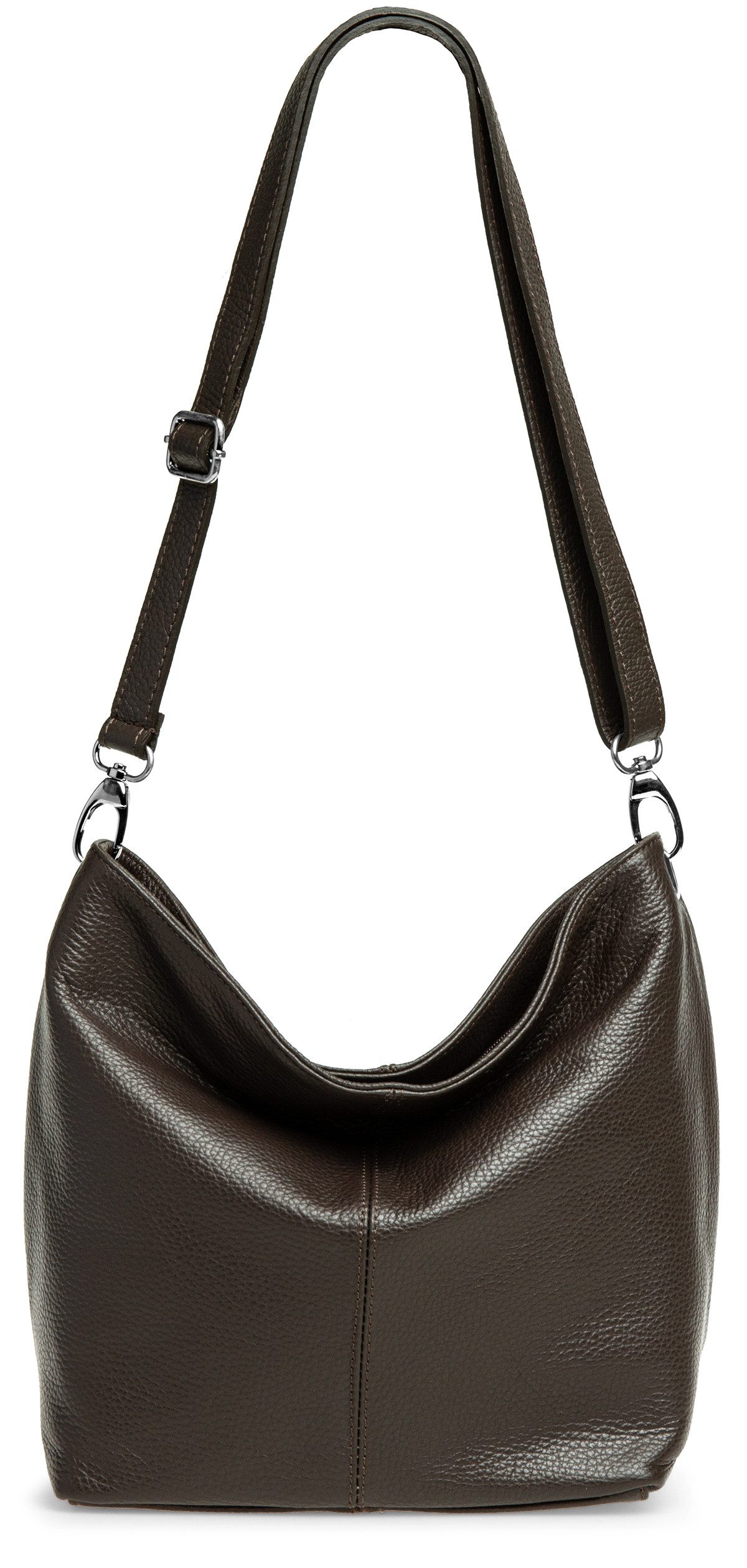 Caspar Schultertasche Klassische Damen Leder Handtasche - PREMIUM LINE - Modell No.803, elegant, robust & unempfindlich - 100% Echtleder - Handmade in Italy