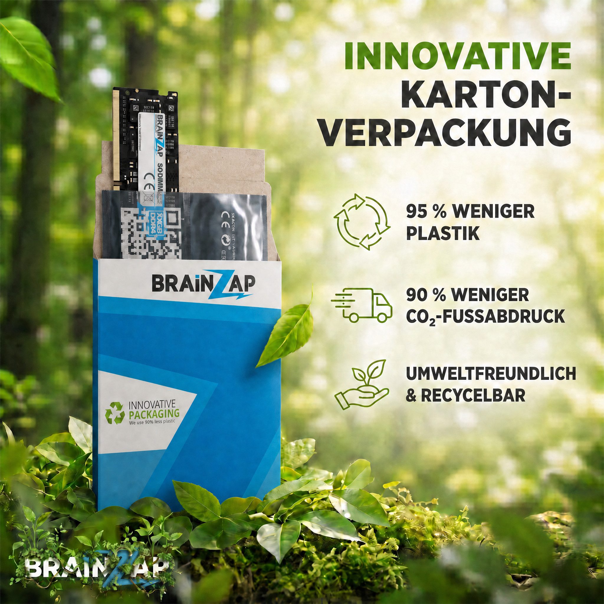 BRAINZAP 16GB RAM PC4-2666V SO-DIMM Laptop-Arbeitsspeicher (2666 MHz, CL19, 2Rx8, Non-ECC, Unbuffered, für Notebooks - Intel und) – Bild 5 von 5