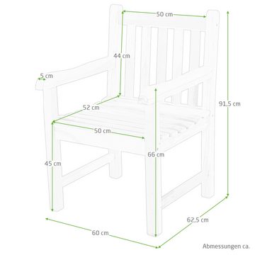 Raburg Gartenstuhl Teak-Holz-Sessel, wetterfestes Teak, Lana XL, langlebig, leicht & robust, UV-beständig & pflegeleicht