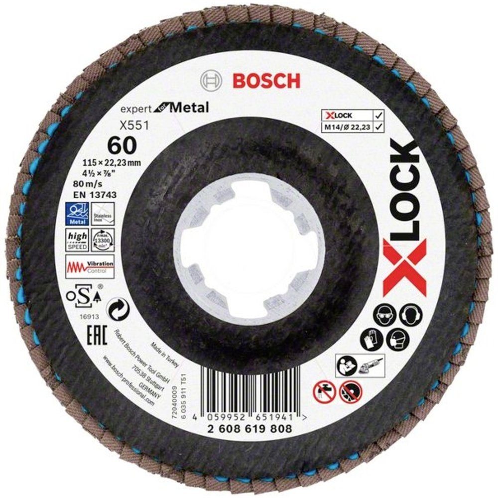 Bosch Professional Schleifscheibe Bosch Accessories 2608619808 X551 Fächerschleifscheibe Durchmesser 115