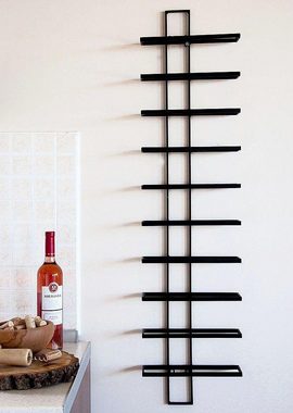 DanDiBo Weinregal Flaschenregal Metall Schwarz Wand Dies 116 cm für 10 Flaschen Flaschenständer Flaschenhalter