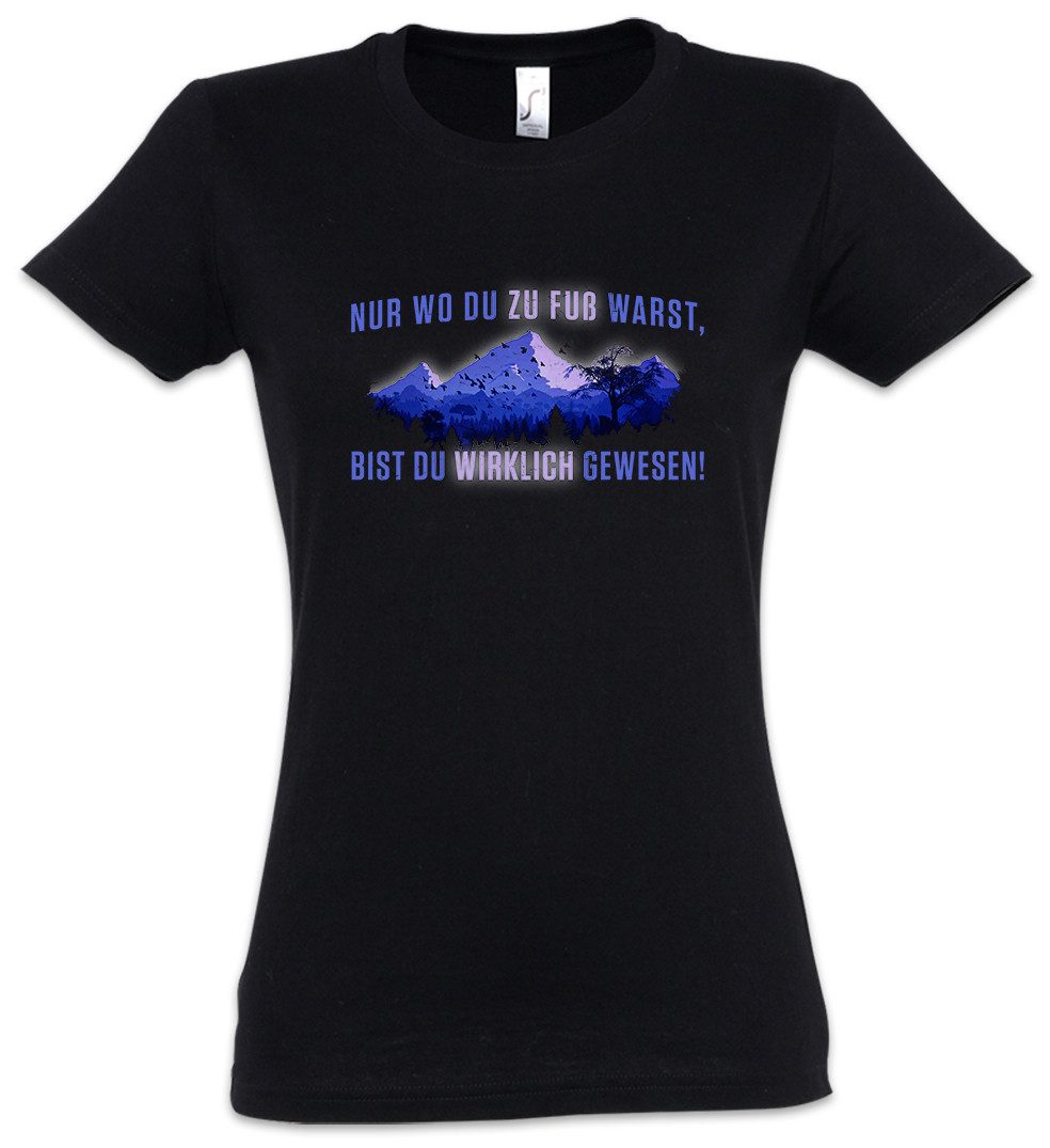 Urban Backwoods Print-Shirt Zu Fuß Mountains Damen T-Shirt Outdoor Trekking Hiking Wanderung (1-tlg) Camping Outback Wandern Natur