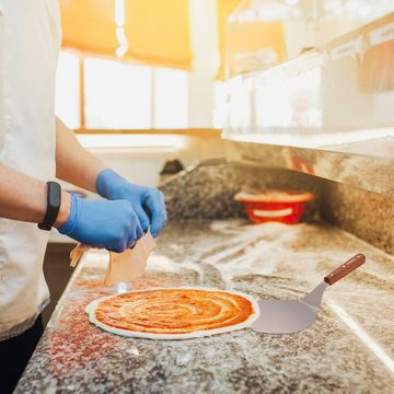 relaxdays Pizzaschneider Pizzaschieber mit braunem Holzgriff