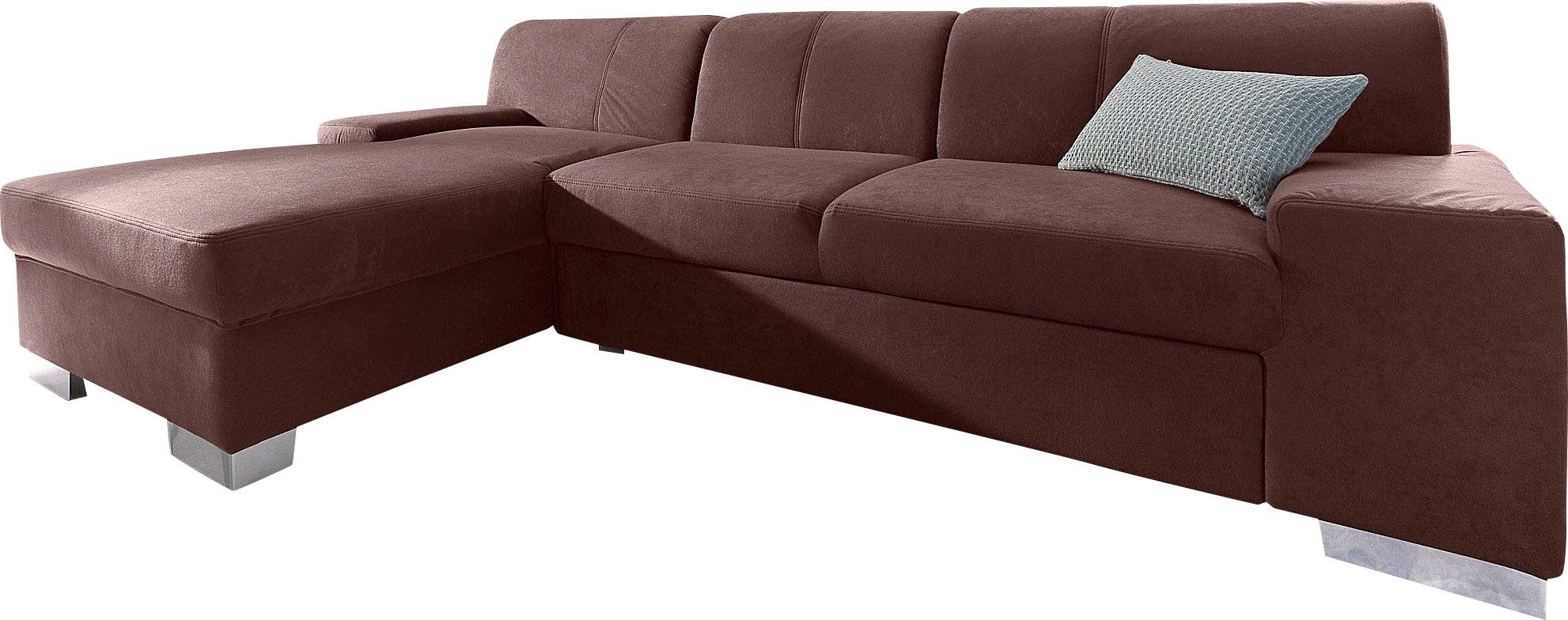 DOMO collection Ecksofa Star, zeitlose Formensprache, elegante Optik, L-Form, wahlweise mit Bettfunktion