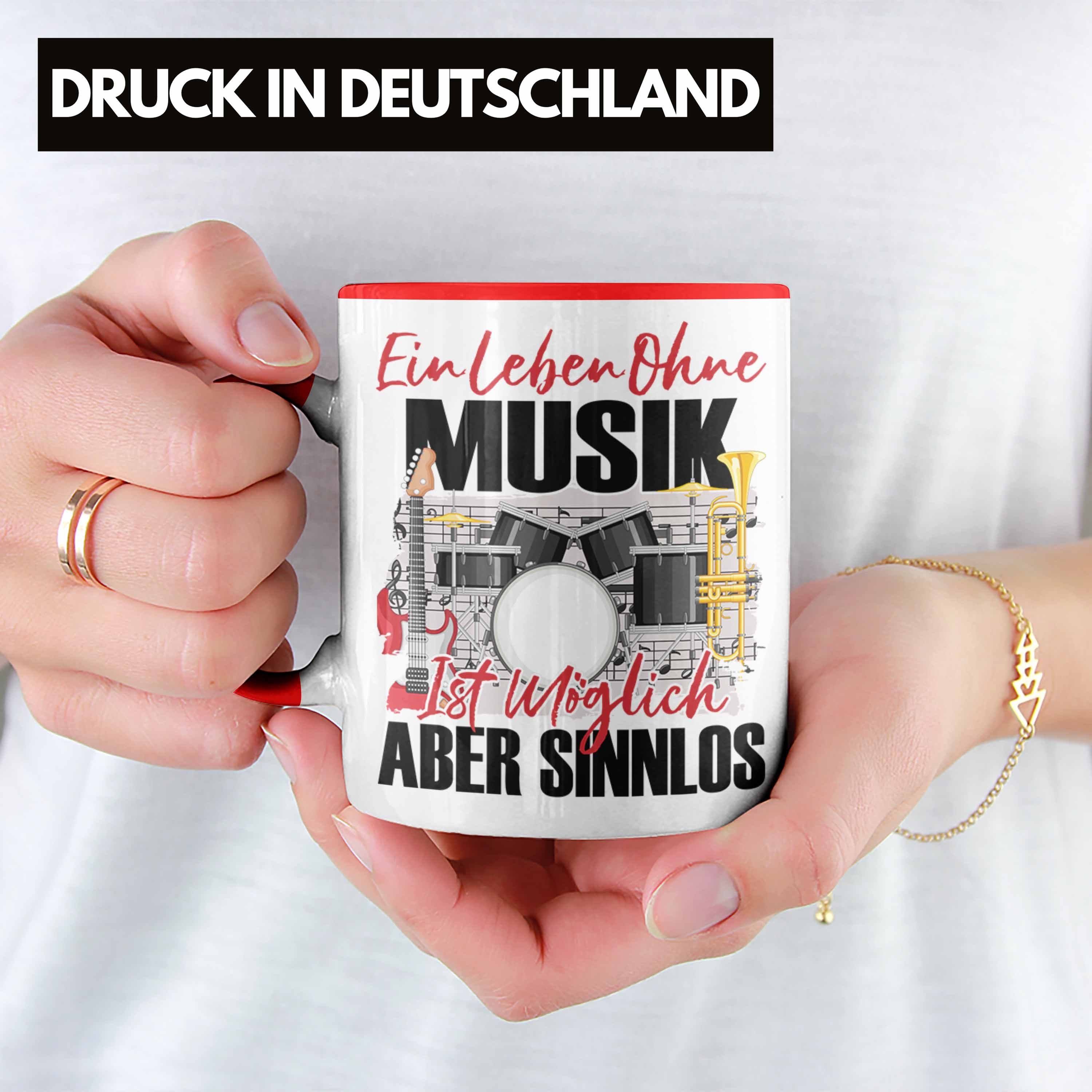 Trendation Tasse Trendation - Band Leben Musiker Tasse Ein Geschenkidee Spruch Geschenk Rot