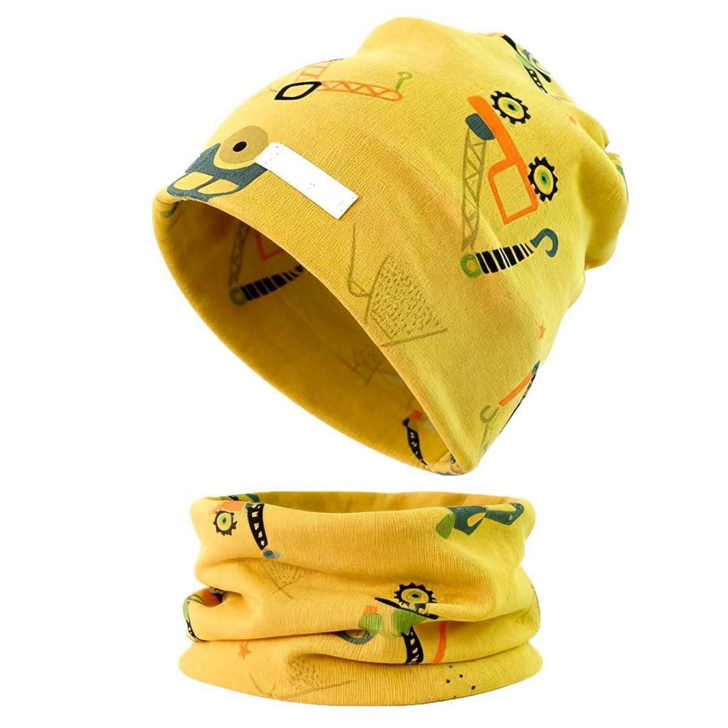 LuxusKollektion Loop Loop Schal & Beanie Set Kinder Baumwolle Grau, (1-St)