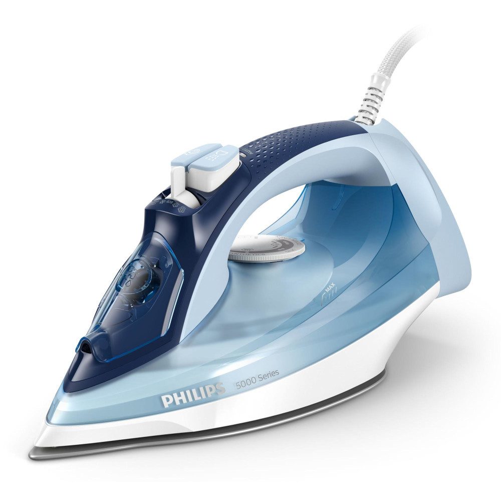 Philips Dampfbügeleisen Dampfbügeleisen 2400W mit SteamGlide Plus und 180g Dampfstoß, blau – Bild 2 von 5