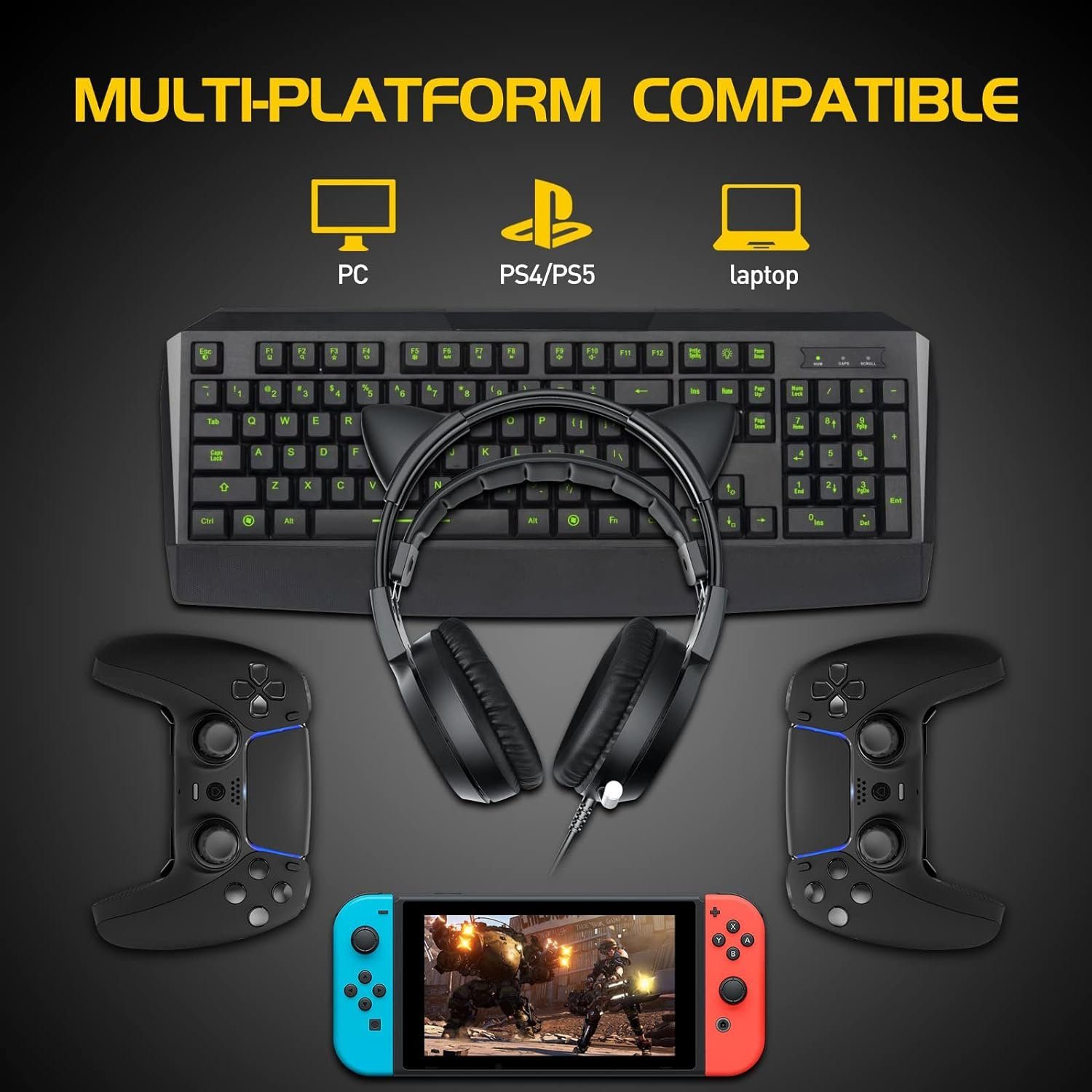 Sound LED-Licht, 7.1 (Virtueller Audioerlebnis. Gaming-Headset für Surround schwarz) Surround , 7.1 Somic GS510 mit ein Gaming-Headset eindringliches Sound