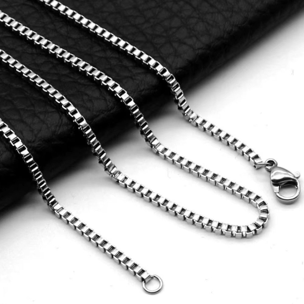 Ware aus aller Welt Edelstahlkette Venezianerkette 2,5mm Goldfarben Edelstahlfarben Schwarz 45 50 55 60cm (1-tlg), Hochwertiger Edelstahl: Robust, langlebig und farbbeständig