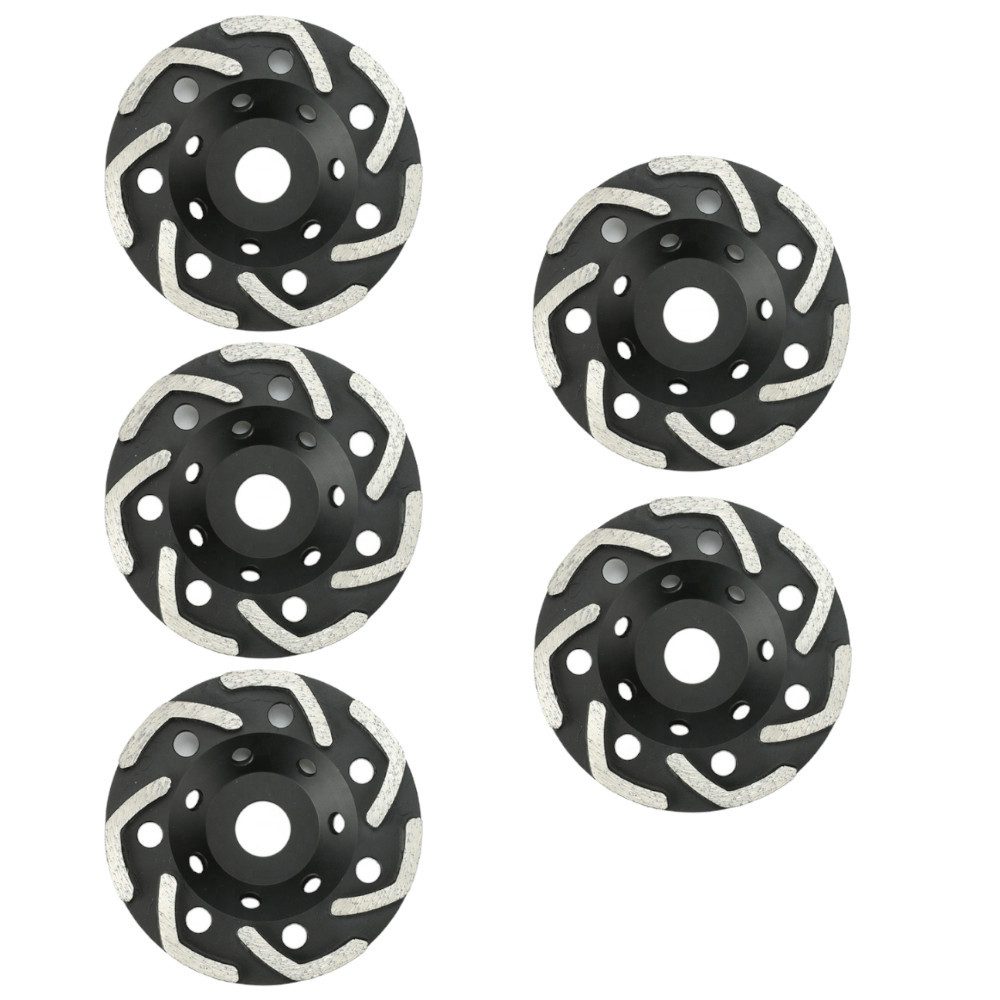 Trade-Shop Schleifteller Diamant 5x passend für DeWalt Eibenstock Festool Hilti Шлифовальный станок Fräse, ø 125.00 mm, 5-St., V-Segmente (Höhe: 5,5mm), Innendurchmesser/Bohrung: 22,23 mm