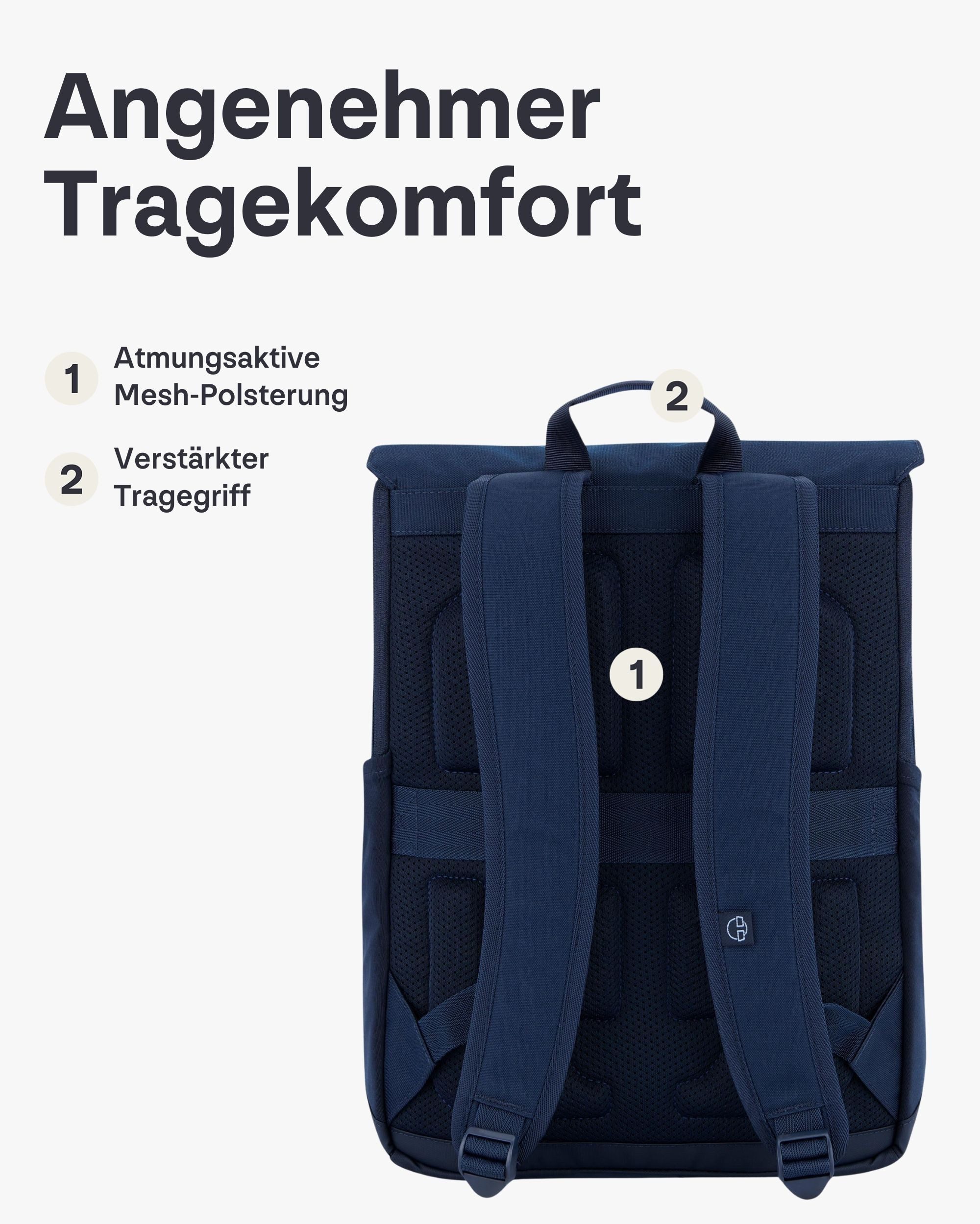 Johnny Urban Cityrucksack MIKA, Rolltop Damen Herren, Laptop Fach (1-tlg), Flexible Größe, Gepolstertes Laptopfach, Wasserabweisend