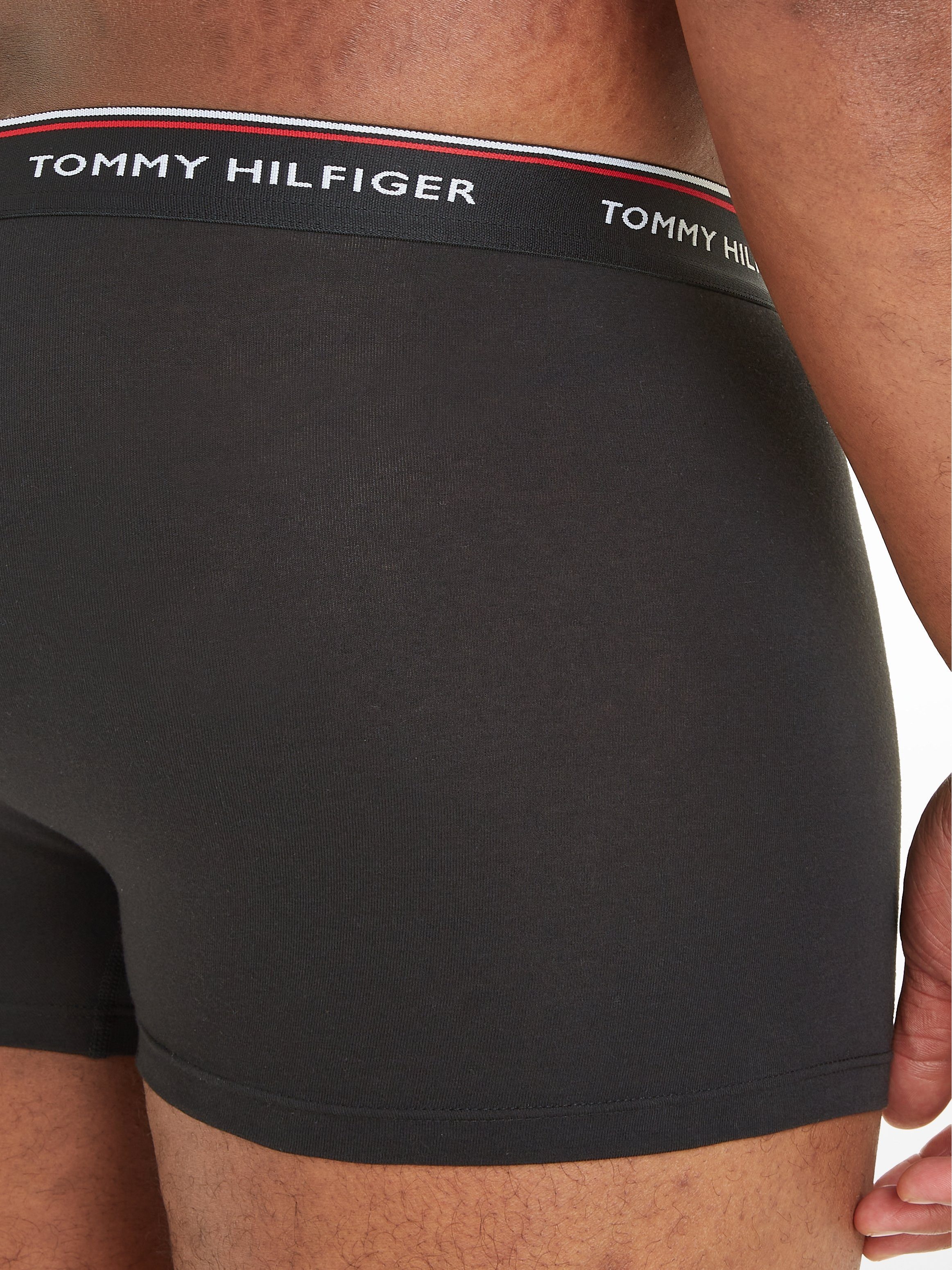 (Packung, PACK Hilfiger Trunk 3er-Pack) 3 mit Logo-Elastiktape BT TRUNK Tommy Tommy Hilfiger Black 3-St., Underwear