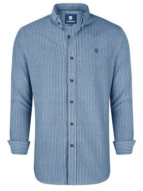 Almbock Trachtenhemd Herrenhemd Florian blau-weiß-gestreift