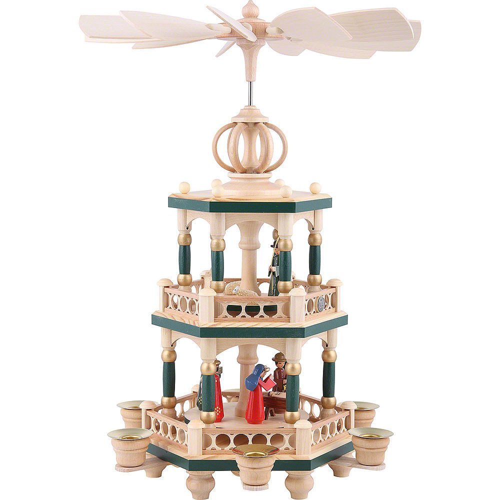 Müller Kleinkunst GmbH Seiffen Weihnachtspyramide 2-stöckige Pyramide Heilige Geschichte (40cm) von Müller Kleinkunst