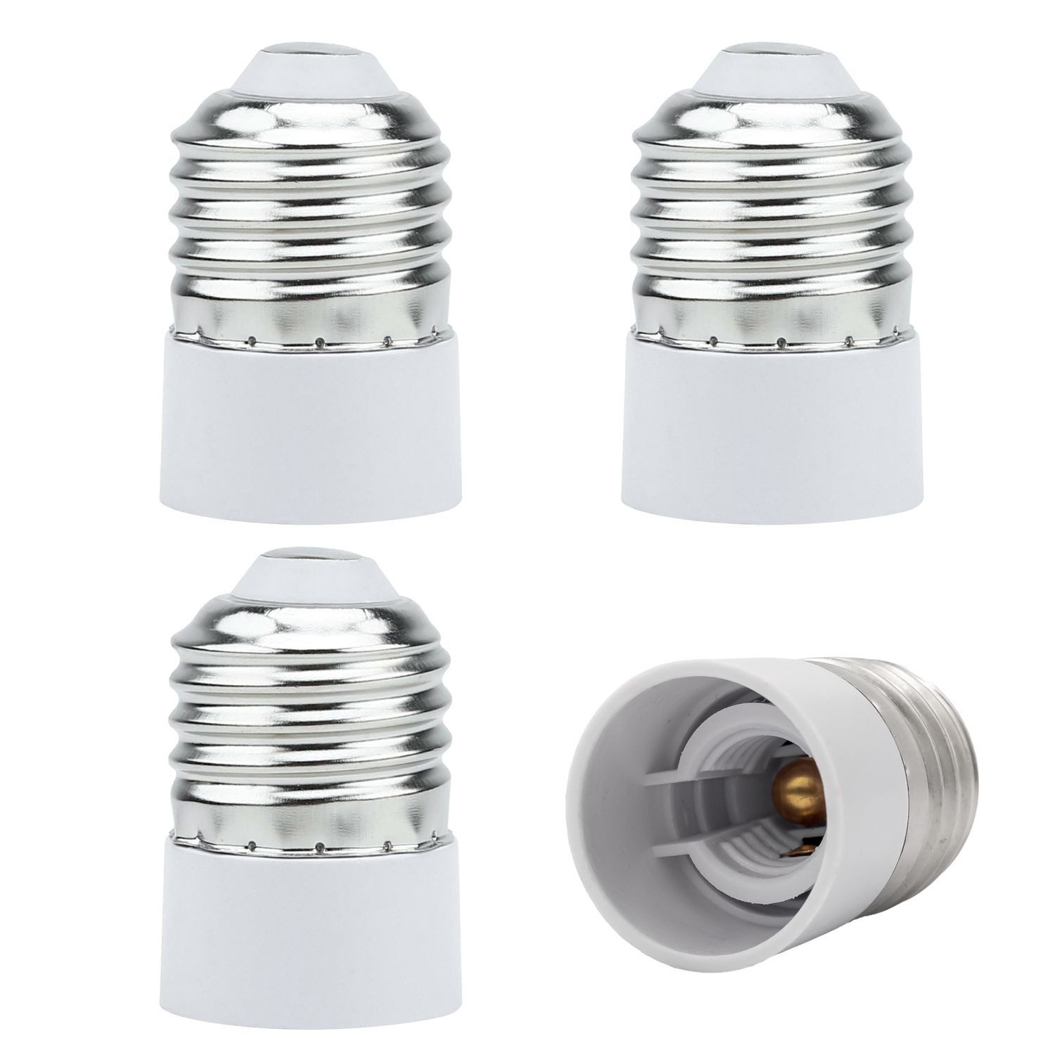 Intirilife Lampenfassung, (4-St), 4x GU10 auf E14 Lampensockel Adapter in WEISS