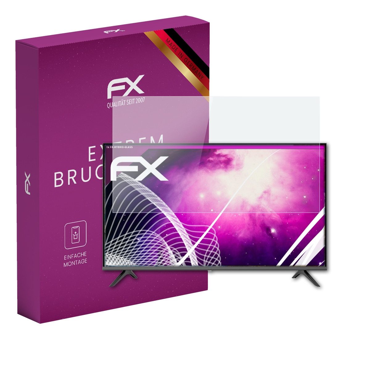 atFoliX Schutzfolie Panzerglasfolie für Hisense 40AE5500F, Ultradünn und superhart
