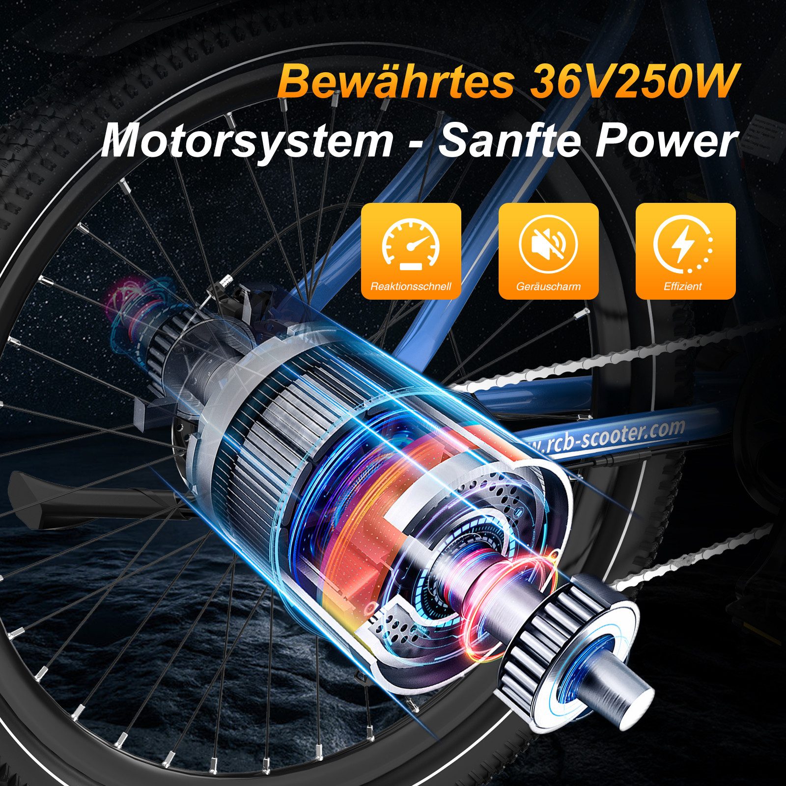 RCB E-Bike Pedelec RK15 PRO 29×2,125 Zoll, Reichweite 50-90KM, APP, 36V/15,6Ah, 7 Gang, Kettenschaltung, 250W Heckmotor, 561,6 Wh