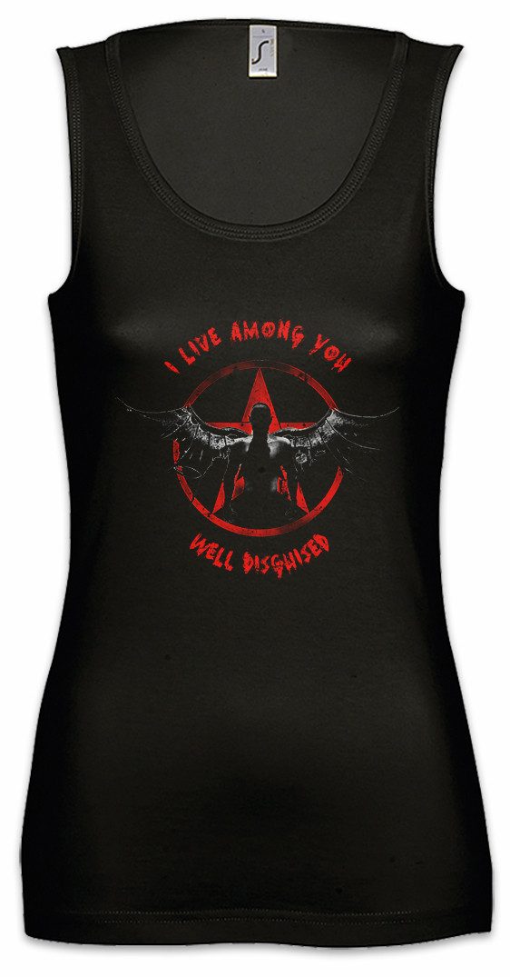 Urban Backwoods Tanktop Well Disguised Ärmelloses Damen T-Shirt Satan 666 True Cohen Aleister Detective Devil Demon Leonard