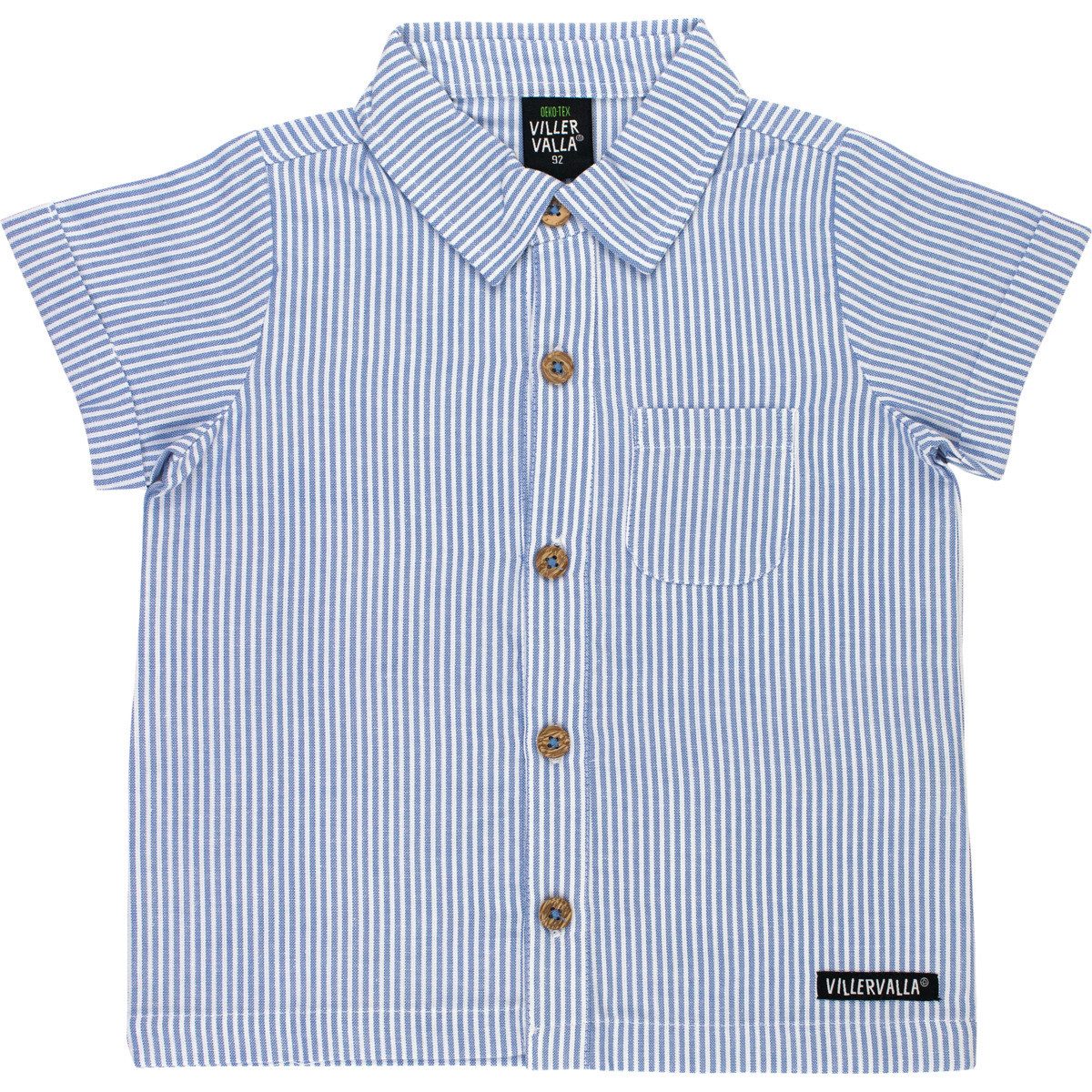 Villervalla Kurzarmhemd Streifen Unisex Kinder (1-tlg) Kurzarmhemd, Freizeithemd, Oberhemd, Hemdbluse, Bluse