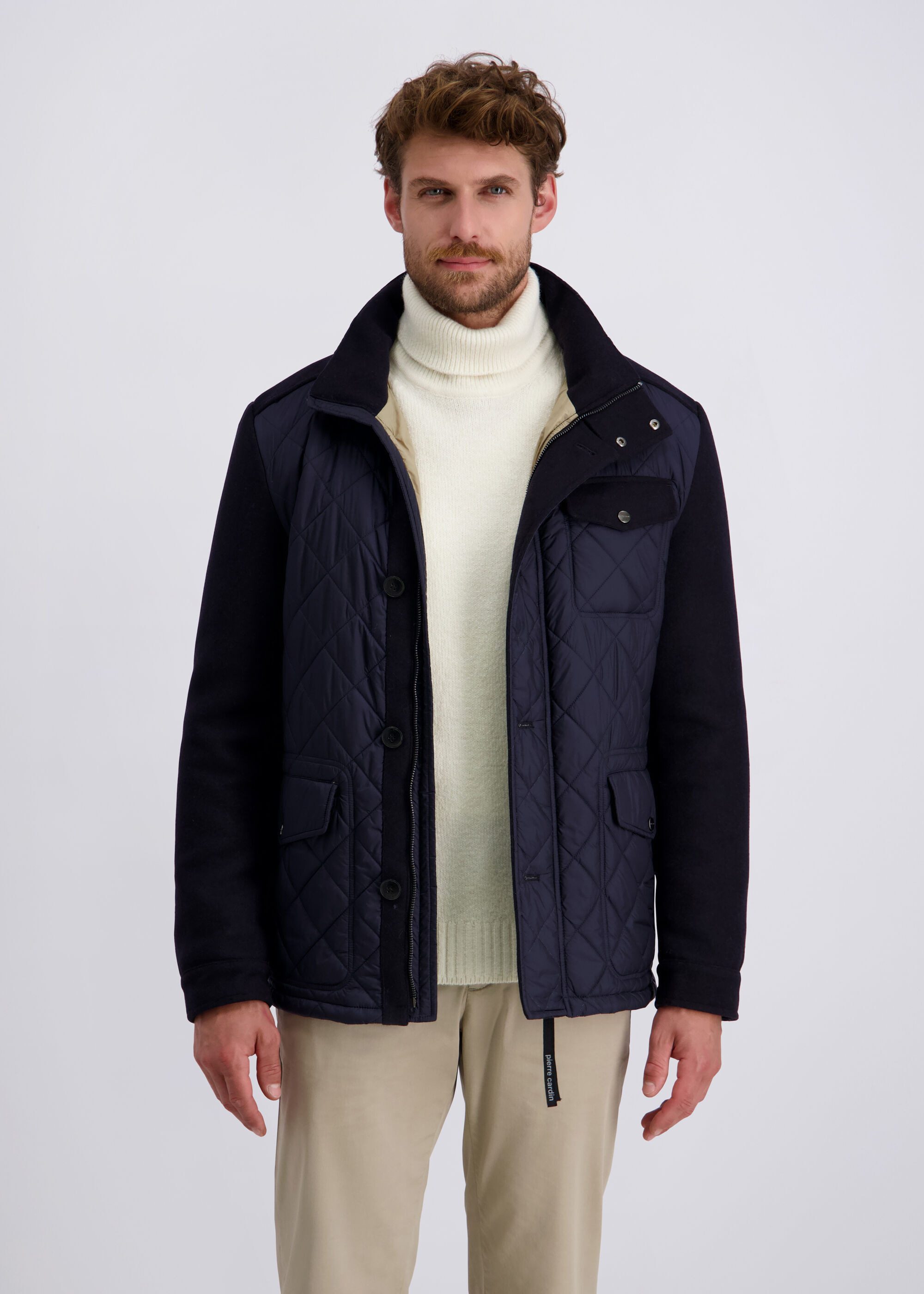 Pierre Cardin Winterjacke (1-St) mit Reißverschluss und Knöpfen