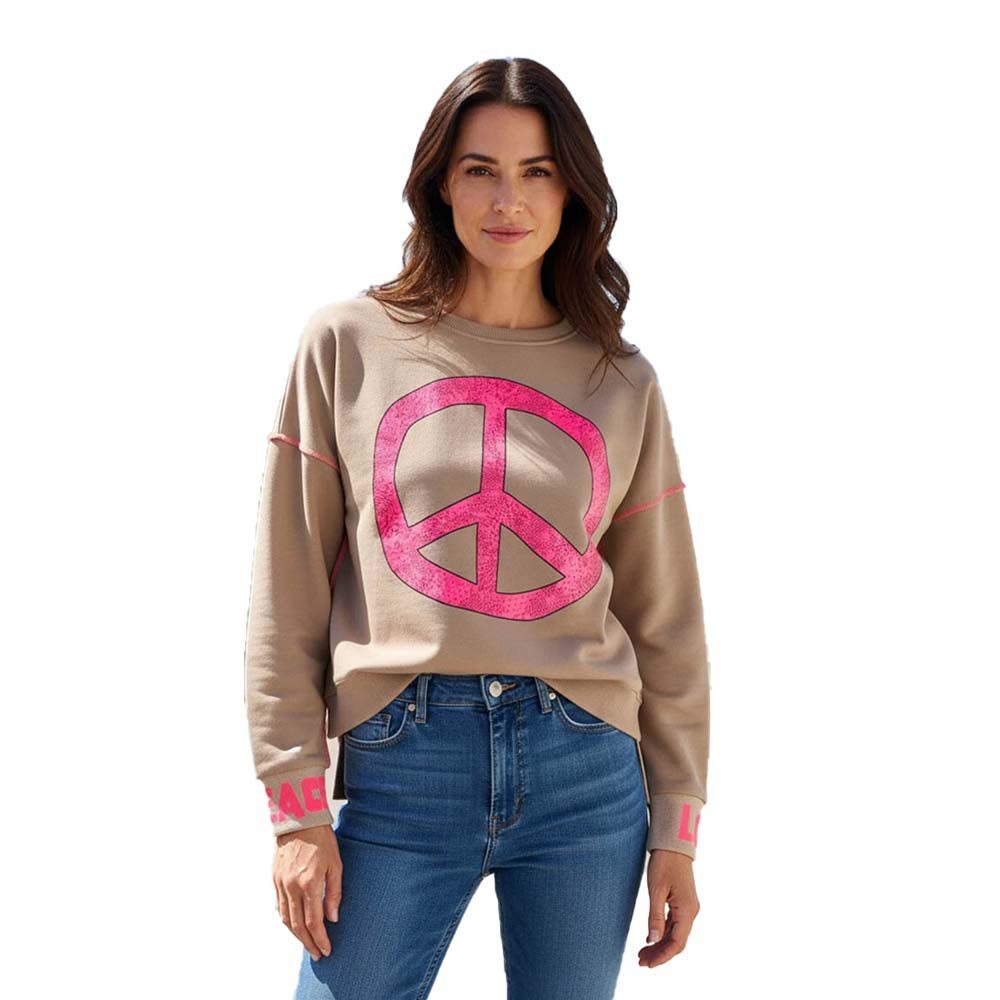 Miss Goodlife Sweatshirt Roundneck Peace Love Harmony MG13584 MG13585 mit Struktur-Print