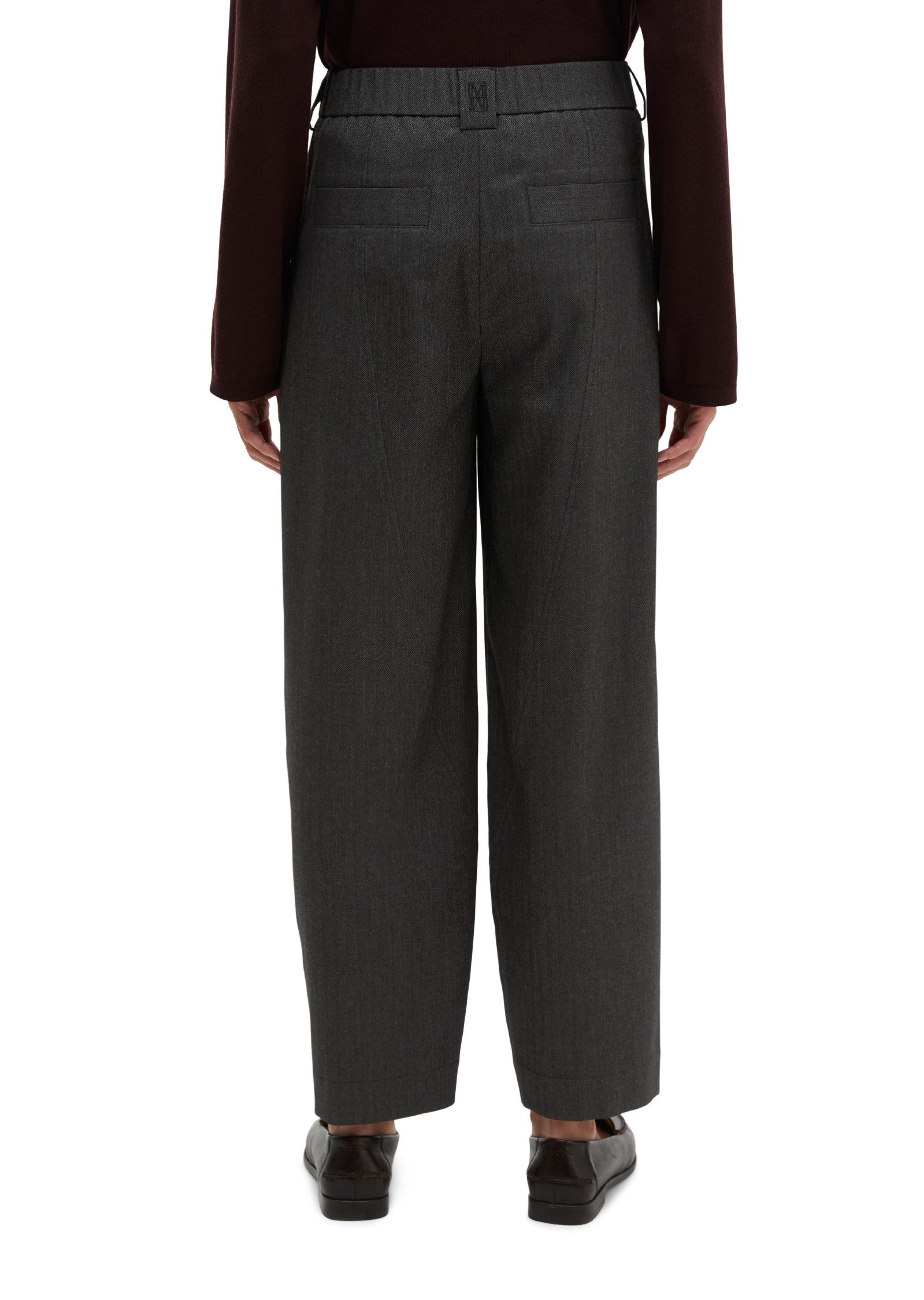 Marc O'Polo Stoffhose in Woll-Optik, Barrel Fit