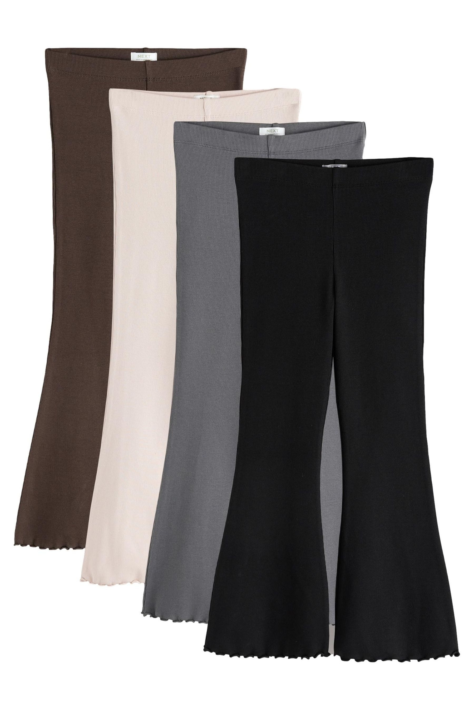 Next Leggings Gerippte Leggings mit ausgestelltem Bein, 4er-Pack (4-tlg)