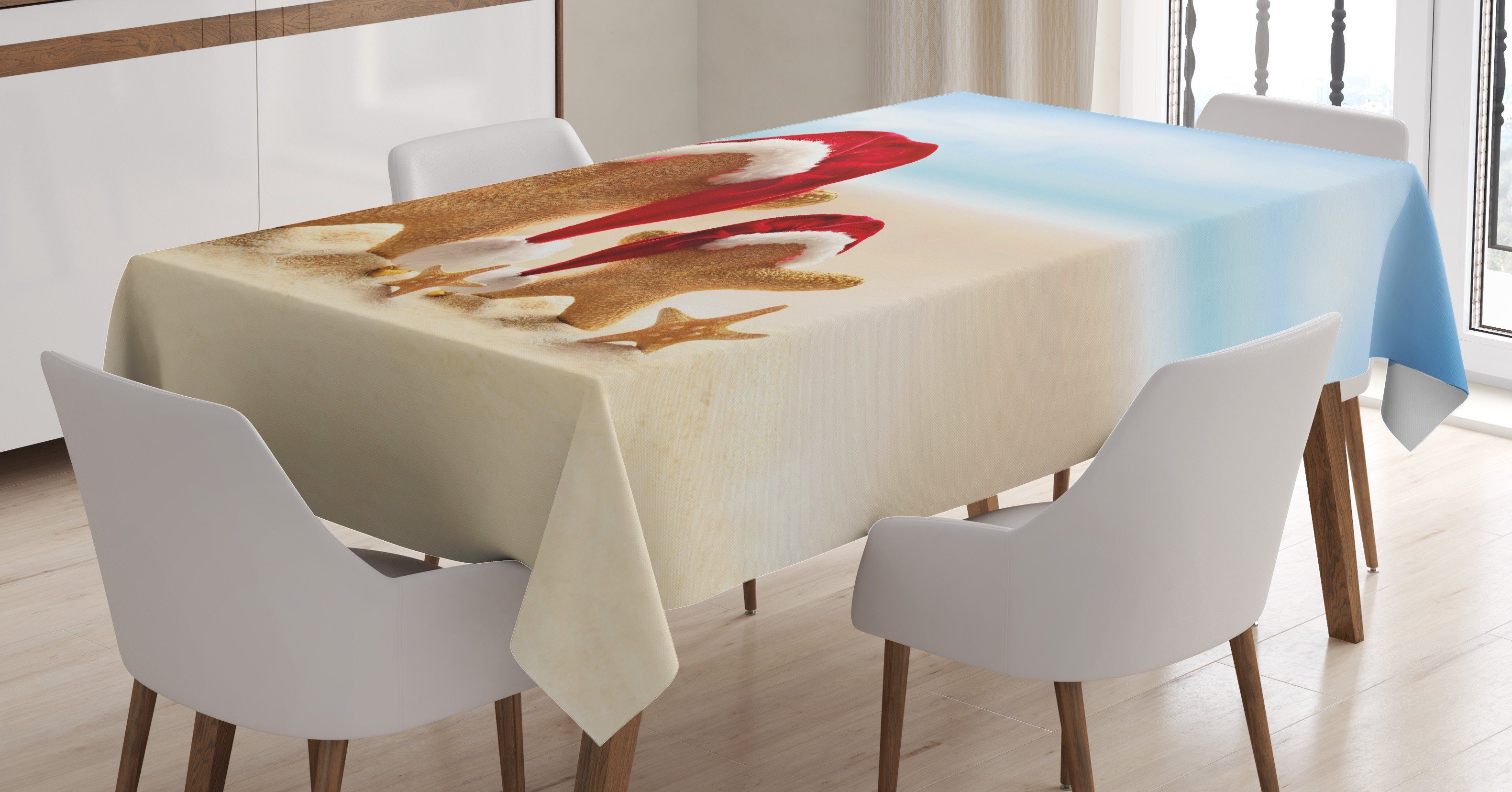 Abakuhaus Tischdecke Farbfest Waschbar Für den Außen Bereich geeignet Klare Farben, Weihnachten Sankt Seesterne | Tischdecken