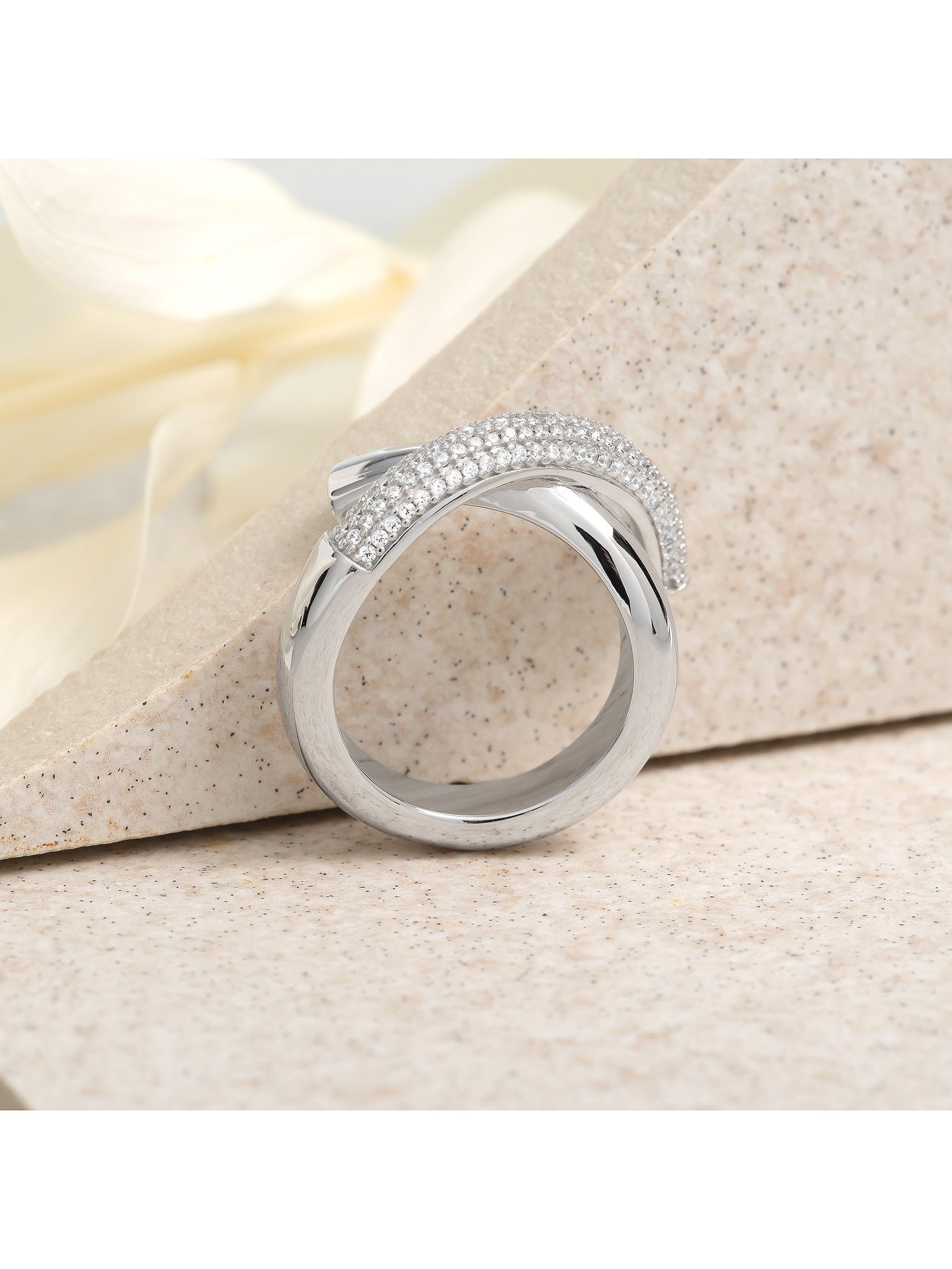 JETTE Silberring JETTE Damen-Damenring 925er Silber 140 Zirkonia, Zirkonia, synthetisch