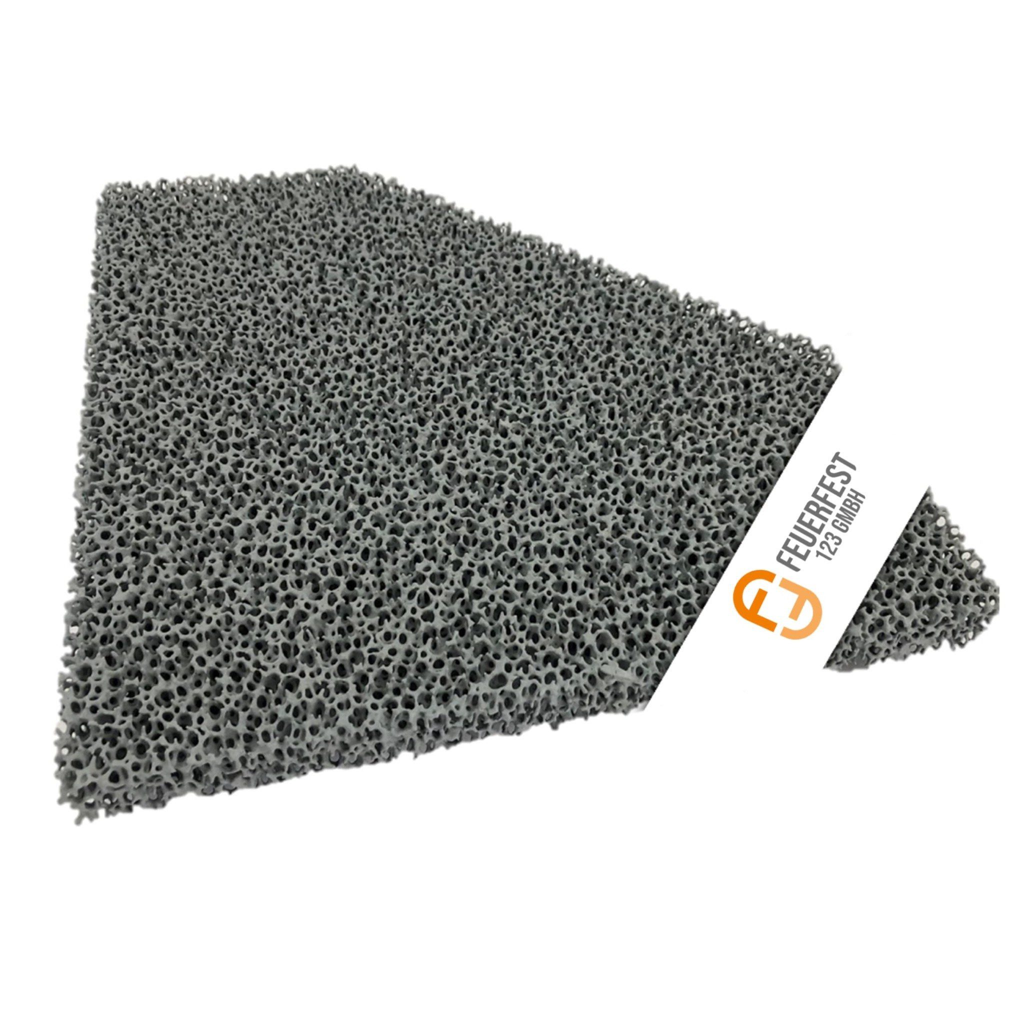 Feuerfest 123 GmbH Kaminofen-Erweiterungssegmet Feinstaub Rußfilter 280x270x25mm (angeschrägt), für Kamine & Öfen, Reduzierung von Feinstaub durch Schaumkeramische Filter