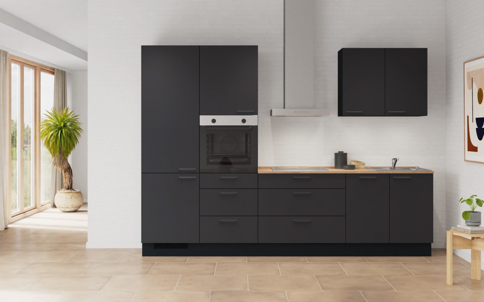 nobilia® Küchenzeile Lingon, individuell anpassbar, gratis Küchenplanung mit Profis, (Breite 300 cm), vormontiert, wahlw. mit E-Geräten, inkl. Lieferung
