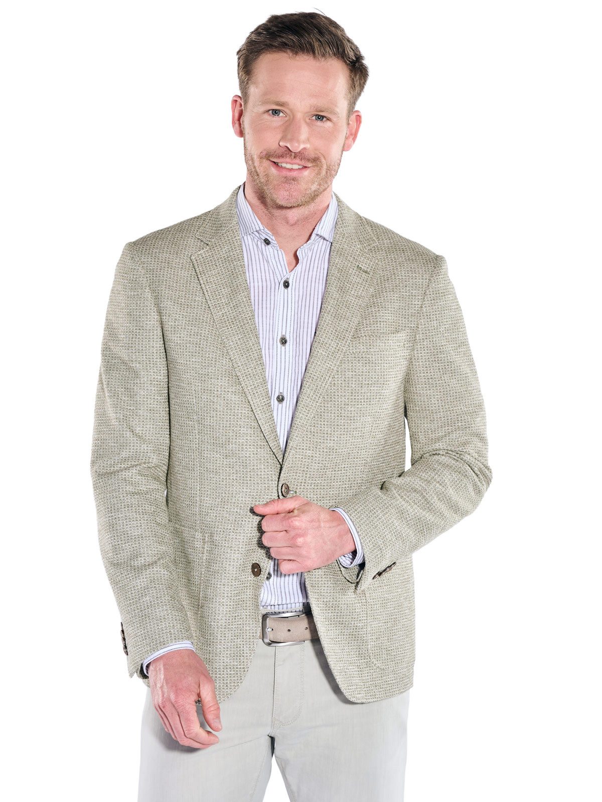 Engbers Sakko Herren Sakko in Waffeloptik made in Europe, Khaki